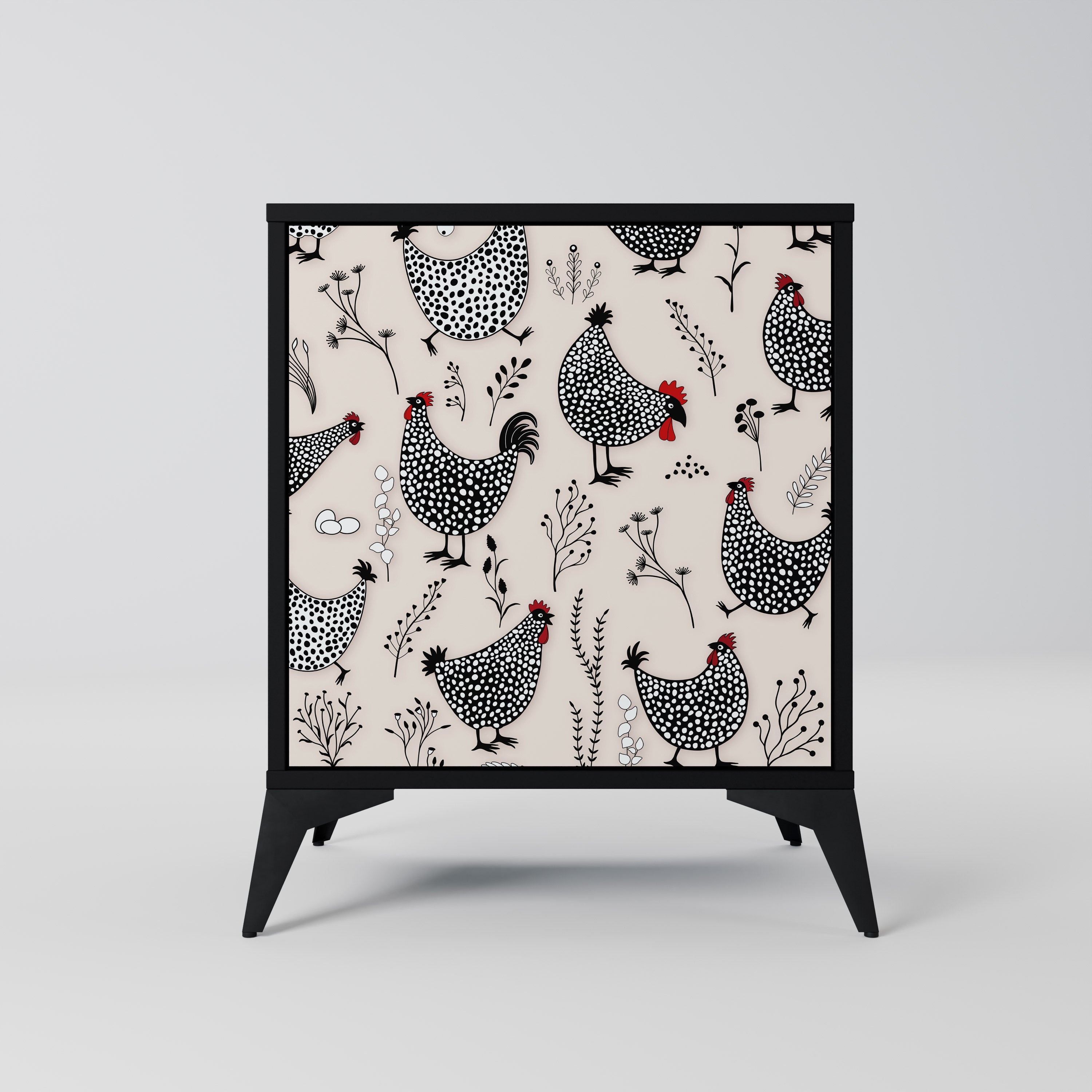 HAPPY HENS Sideboard mit 1 Tür in Schwarz