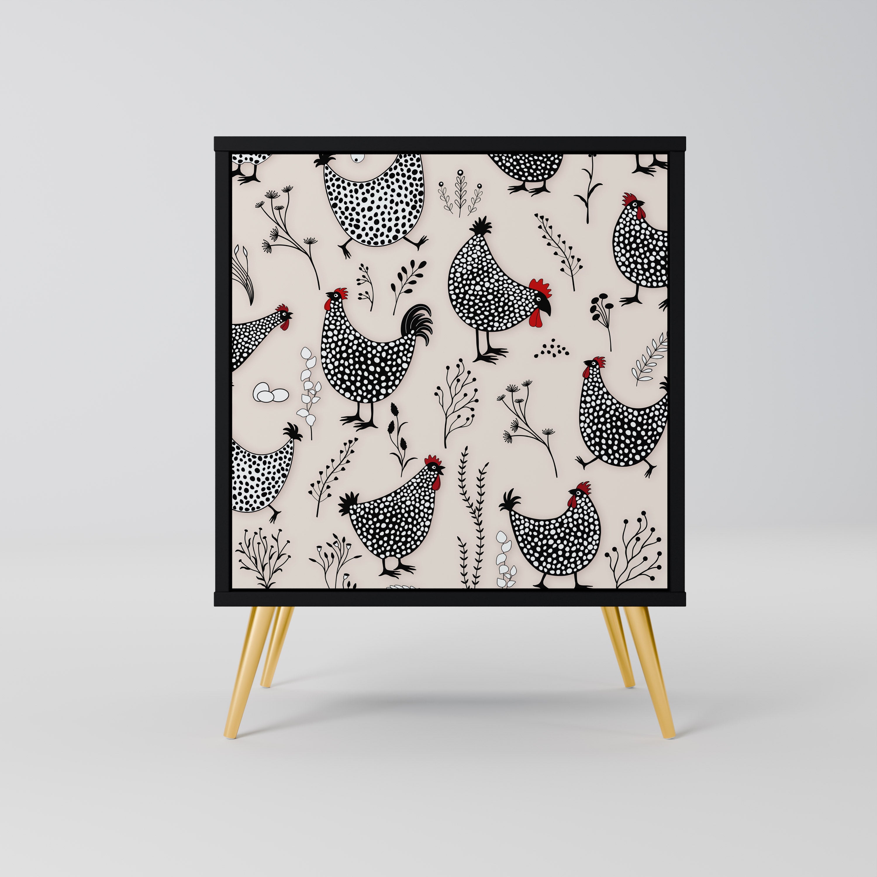 HAPPY HENS Sideboard mit 1 Tür in Schwarz