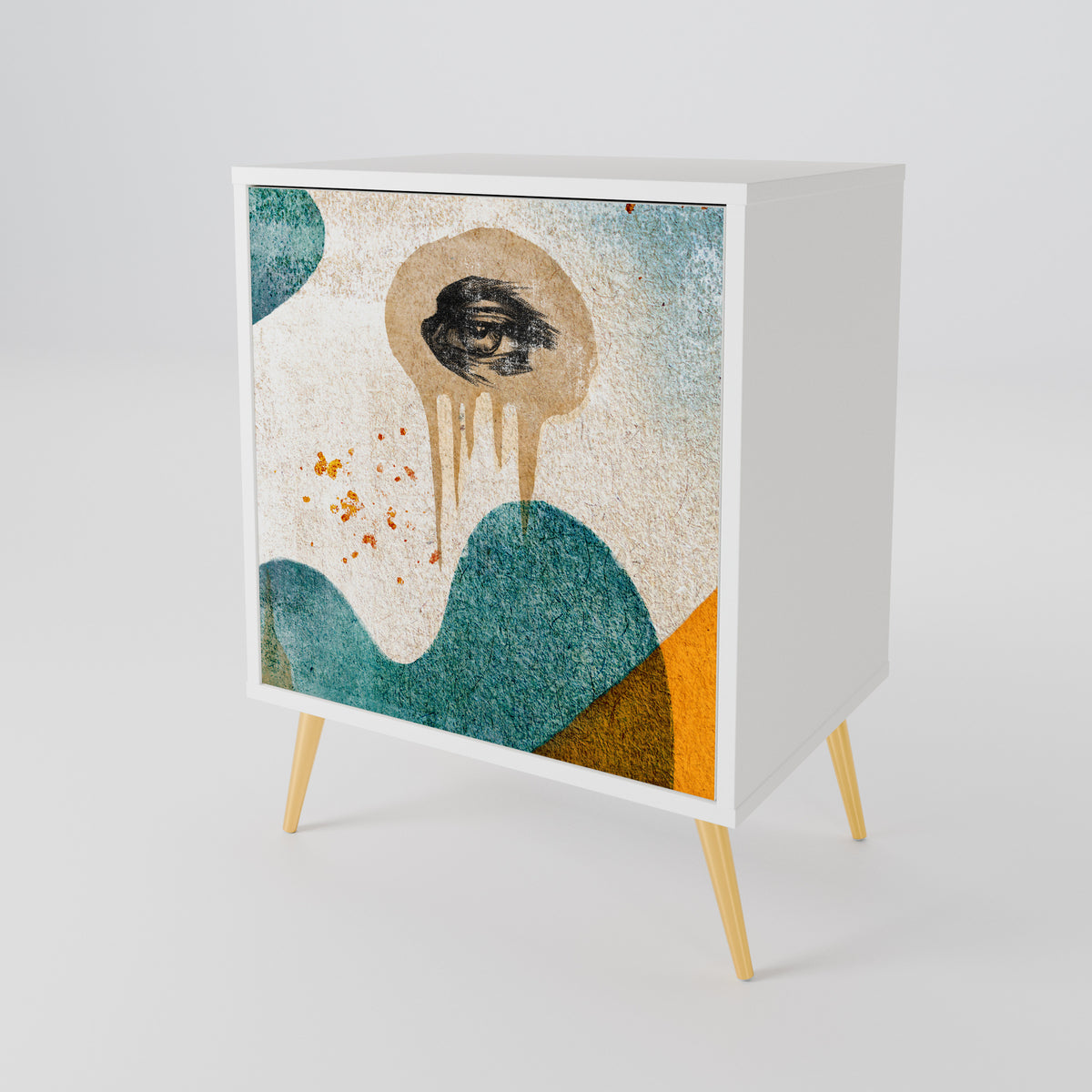 ABSTRACT FACES 1-Door Sideboard