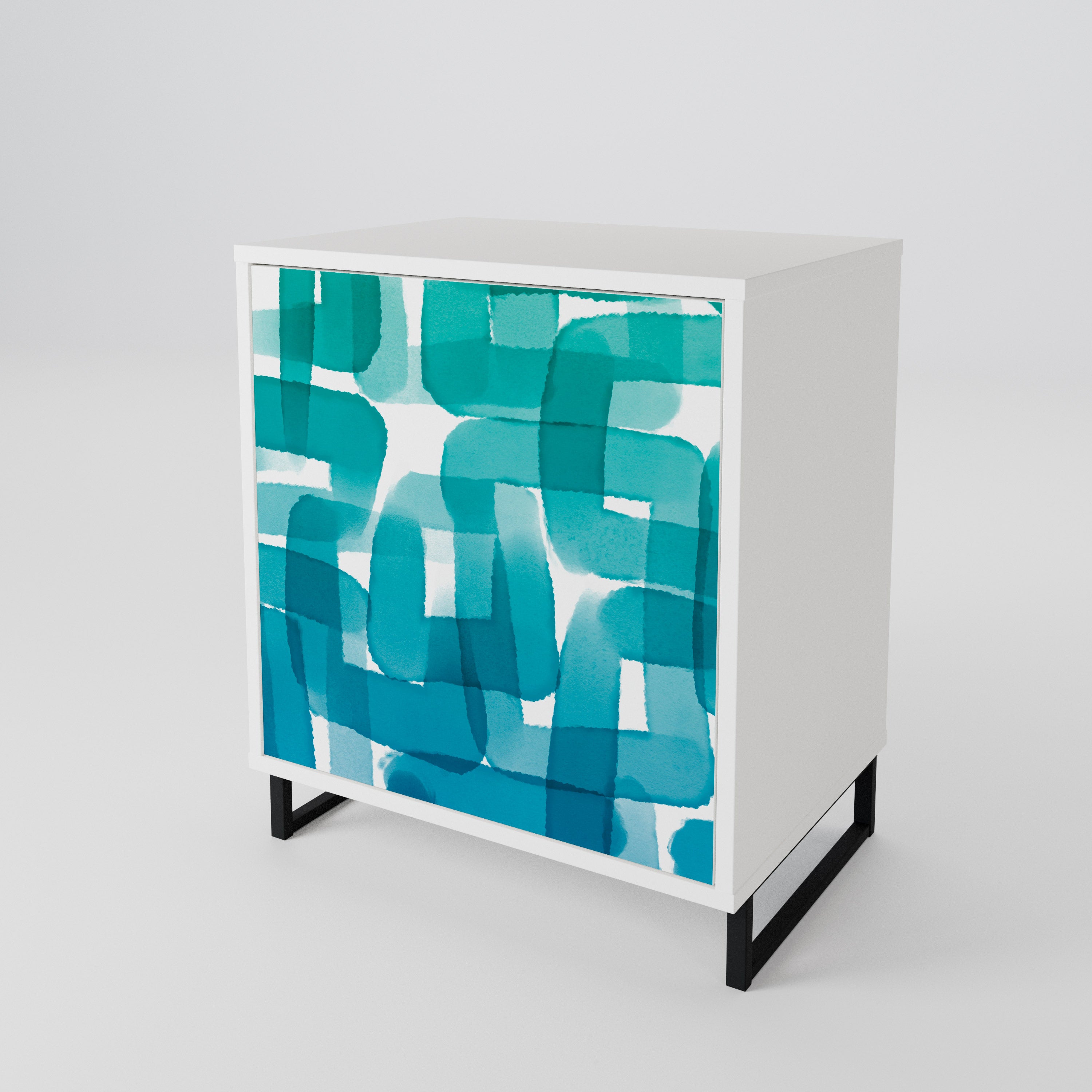 TURQUOISE RECTANGLES 1-türiges Sideboard