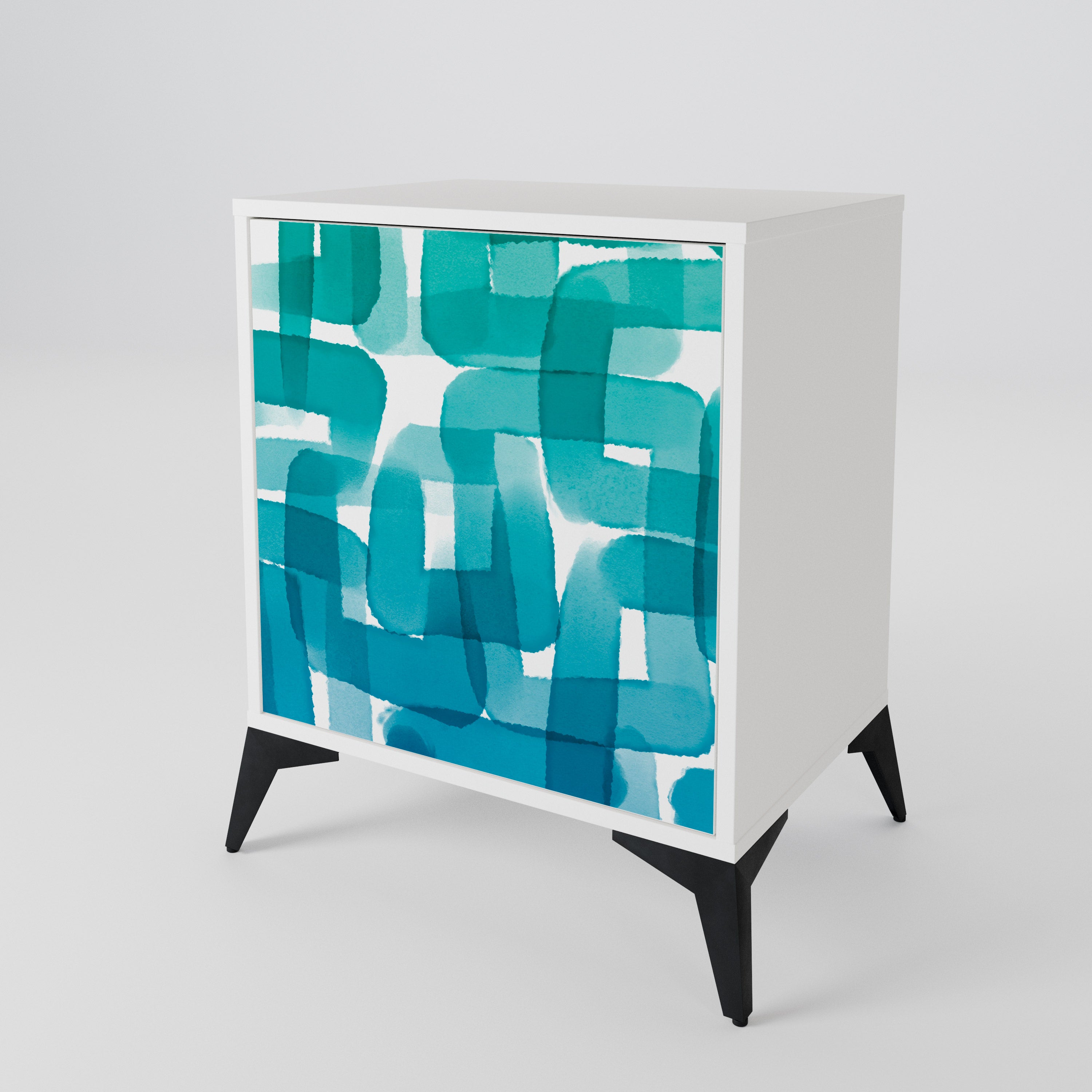 TURQUOISE RECTANGLES 1-türiges Sideboard
