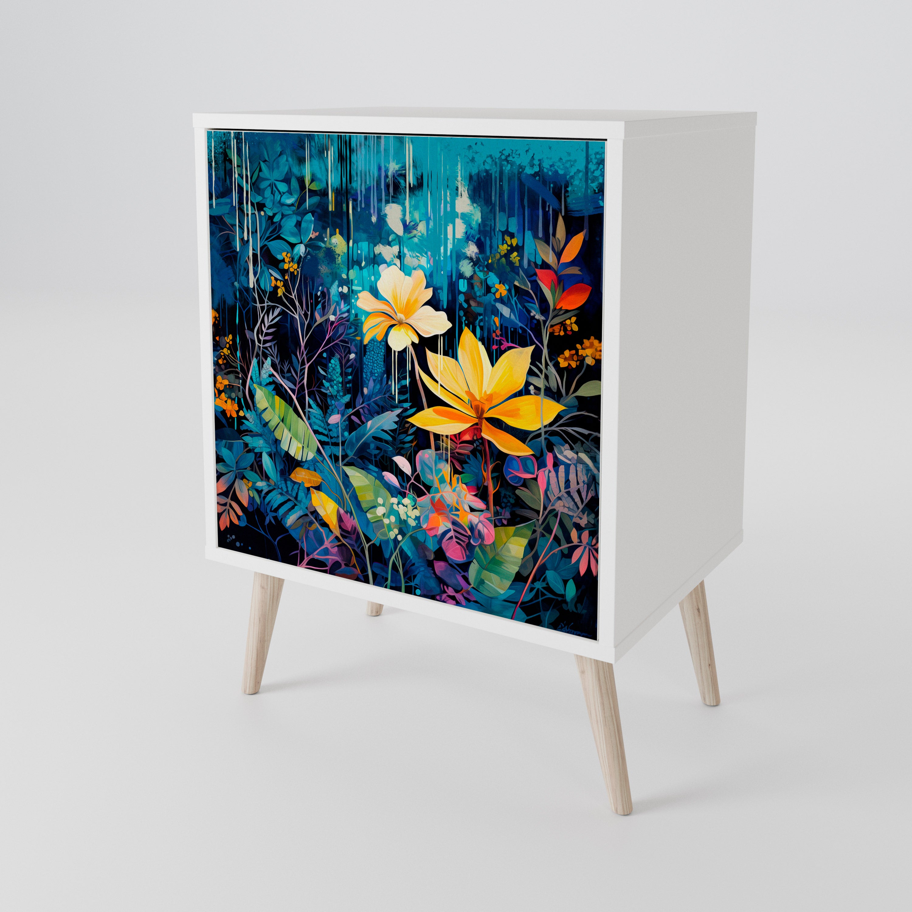 MIDNIGHT BLOSSOM 1-Door Sideboard