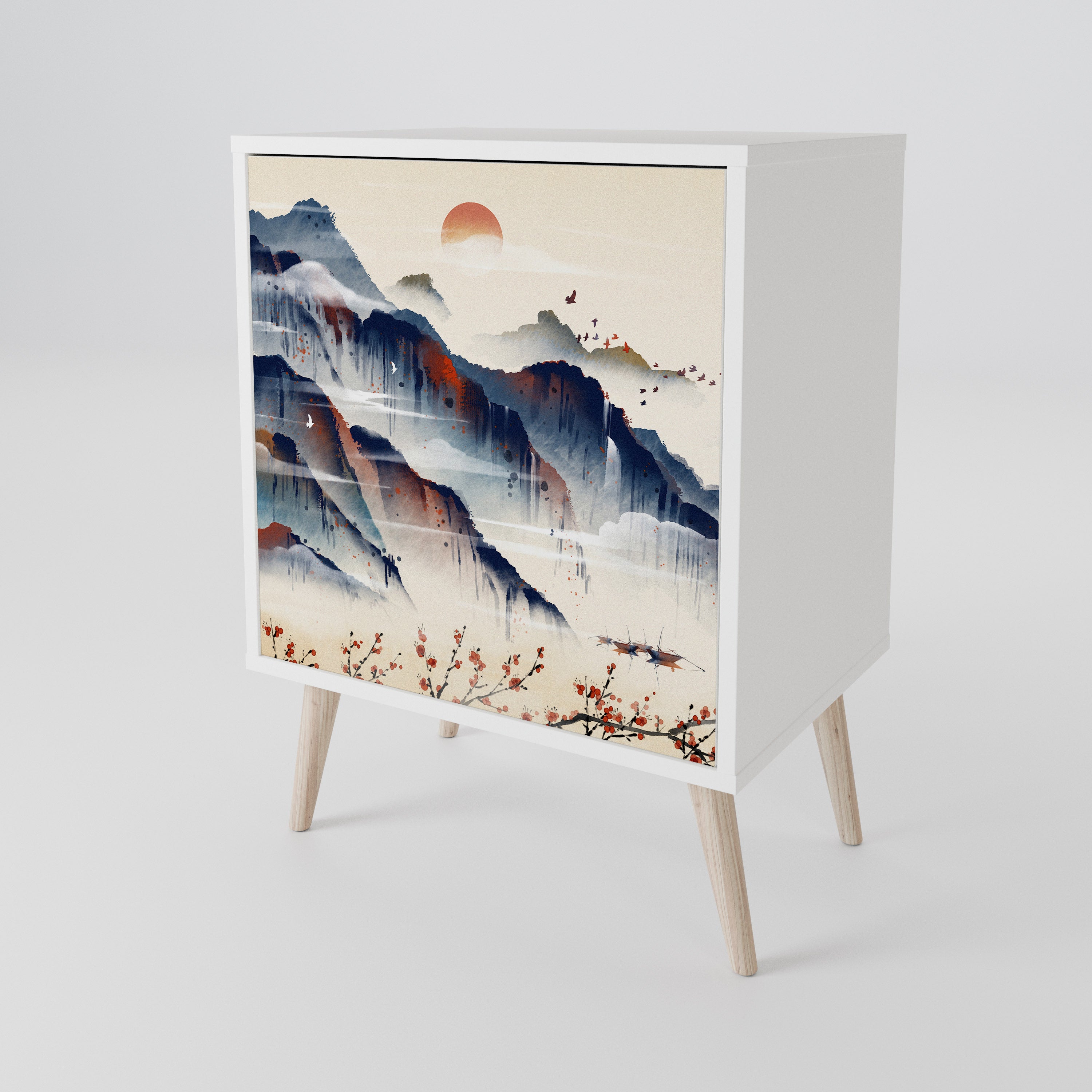 JAPANESE LANDSCAPE 1-Door Sideboard