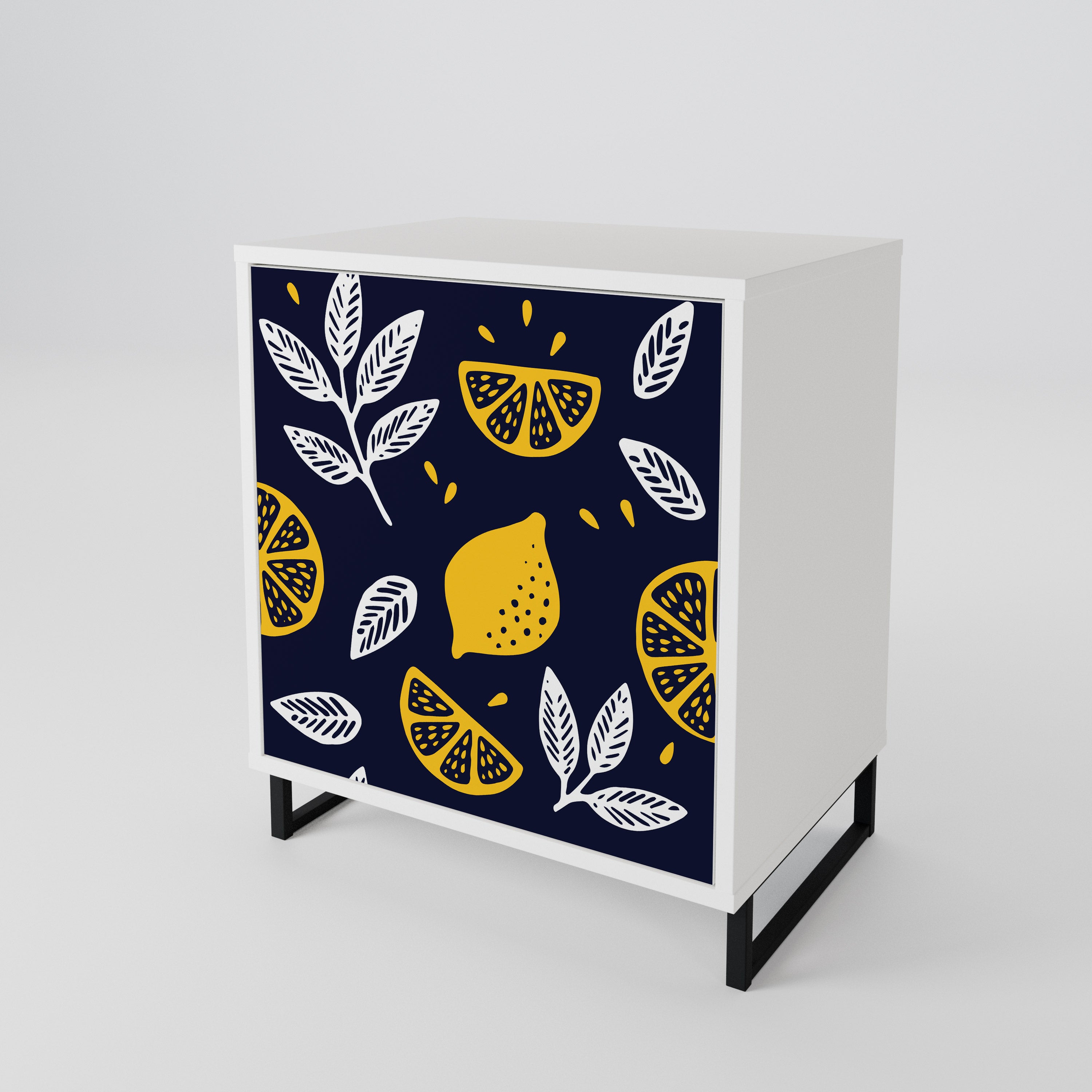 CITRUS BLACK AND WHITE 1-Door Sideboard