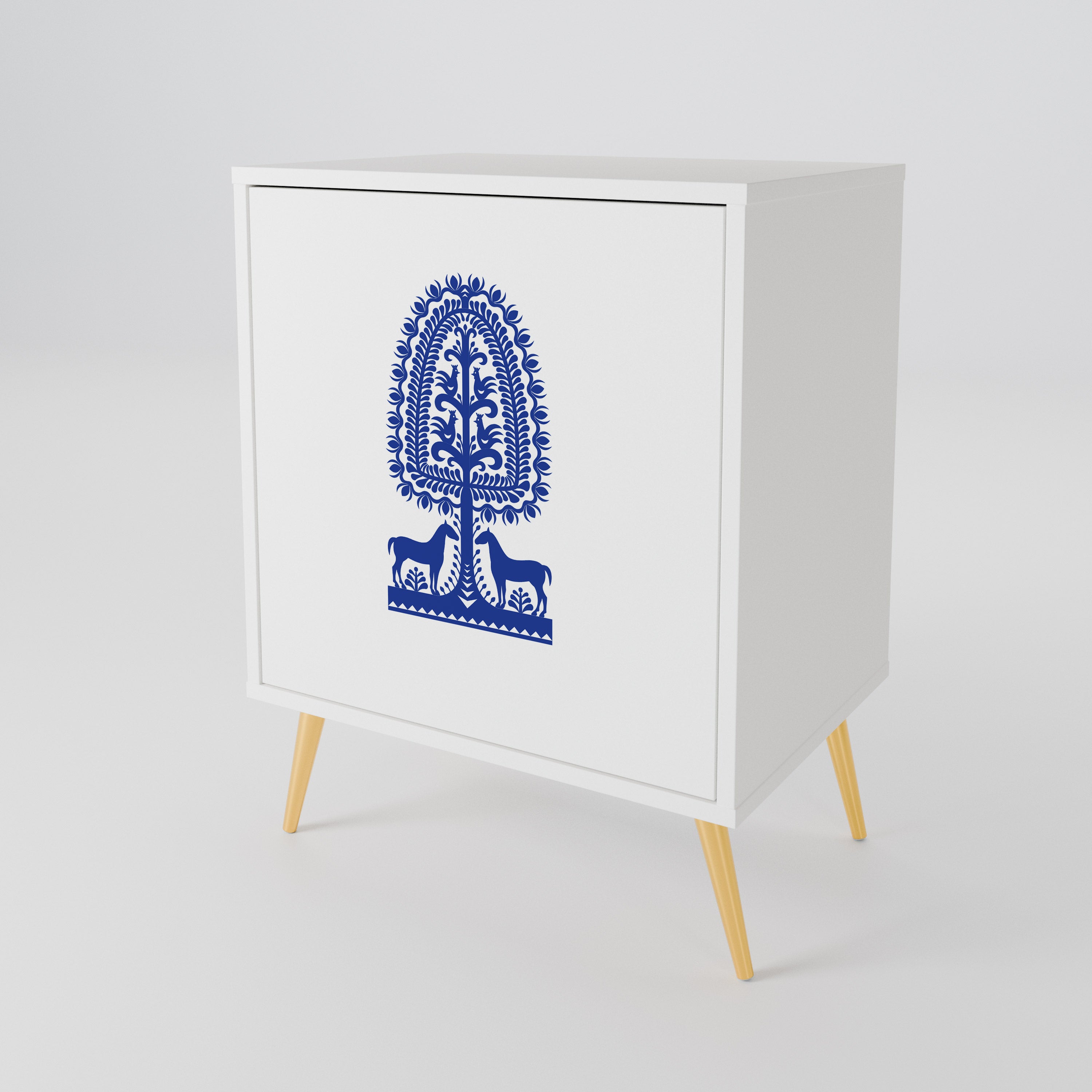 POLISH FOLK ART 1-Door Sideboard
