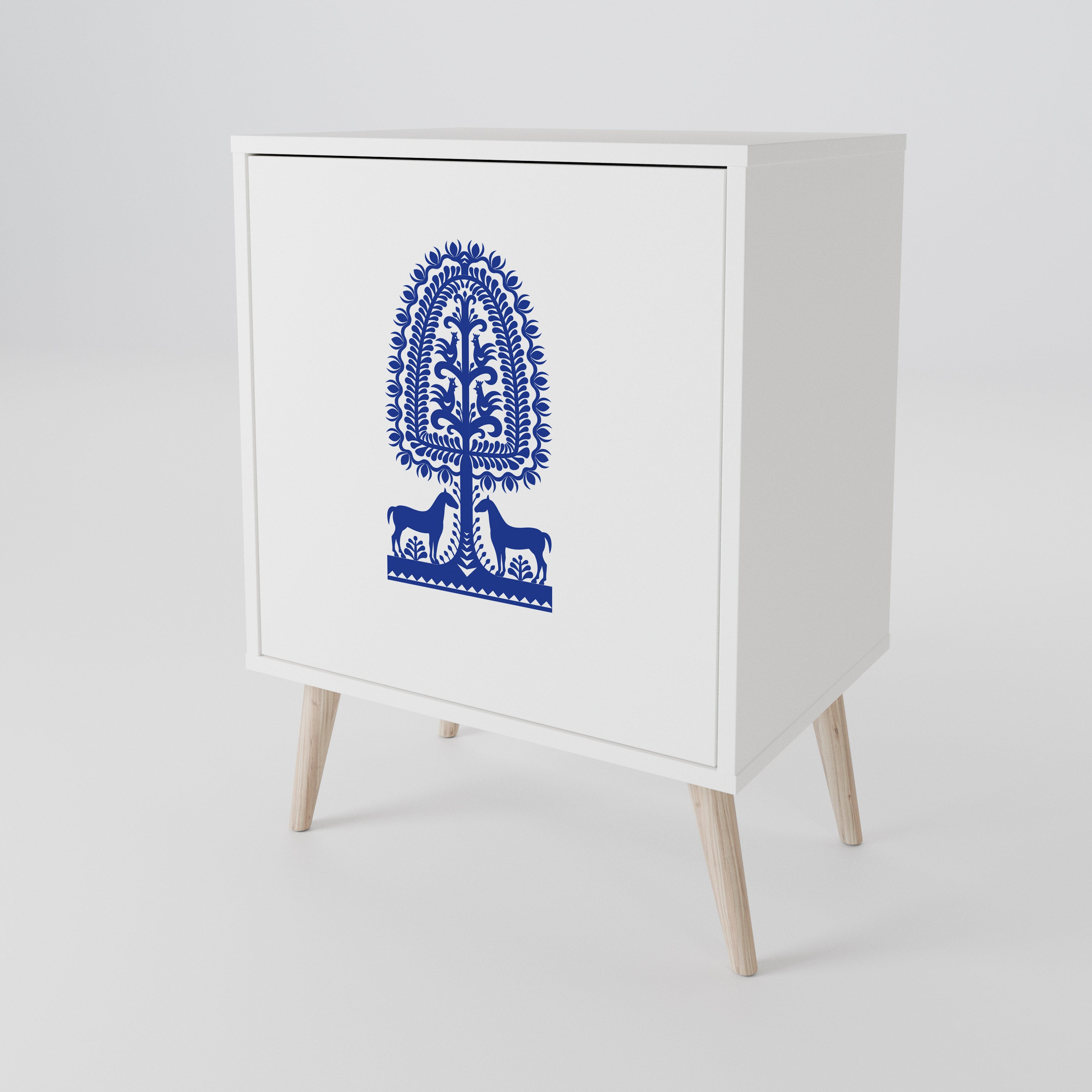 POLISH FOLK ART 1-Door Sideboard
