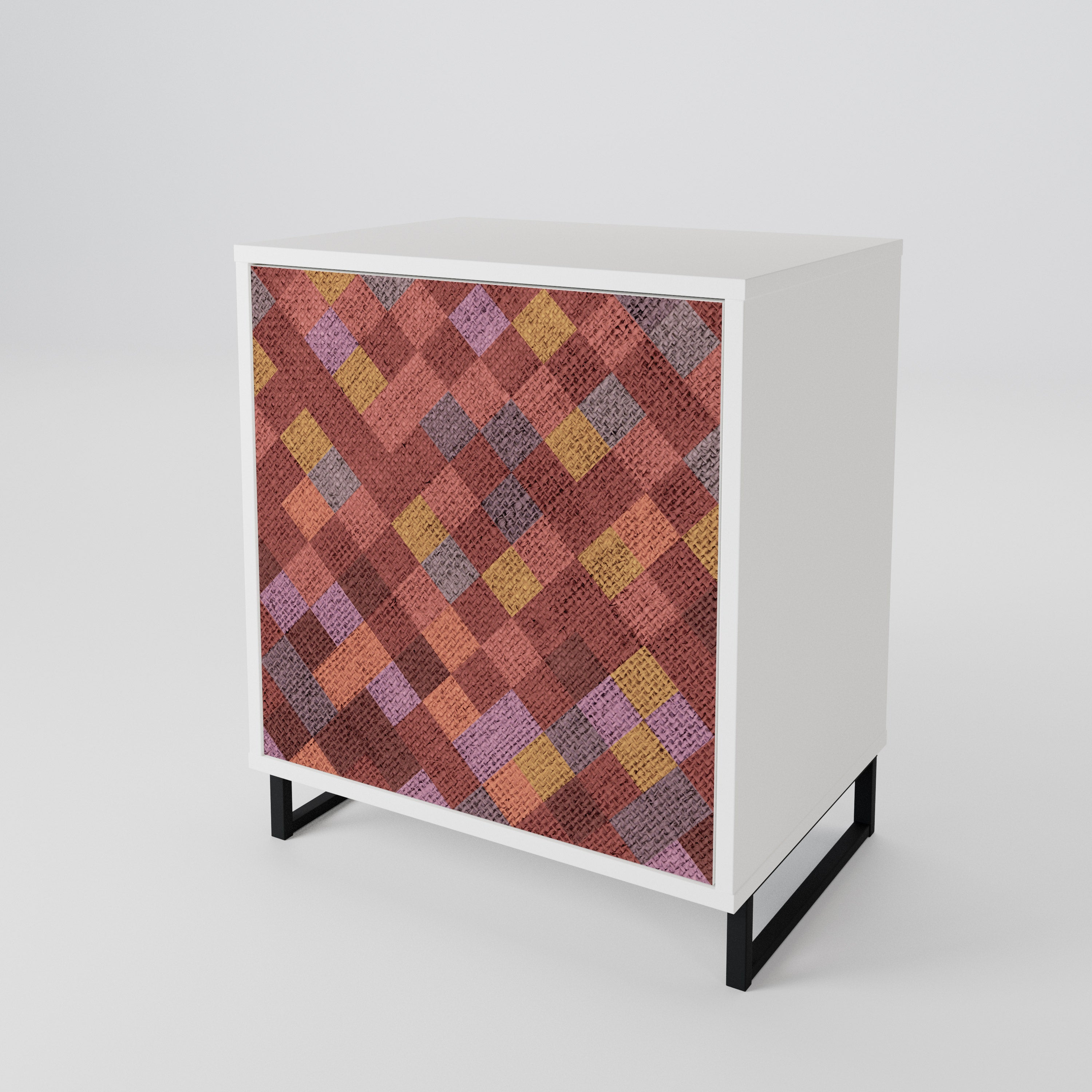 PAINTED SQUARES 1-Door Sideboard
