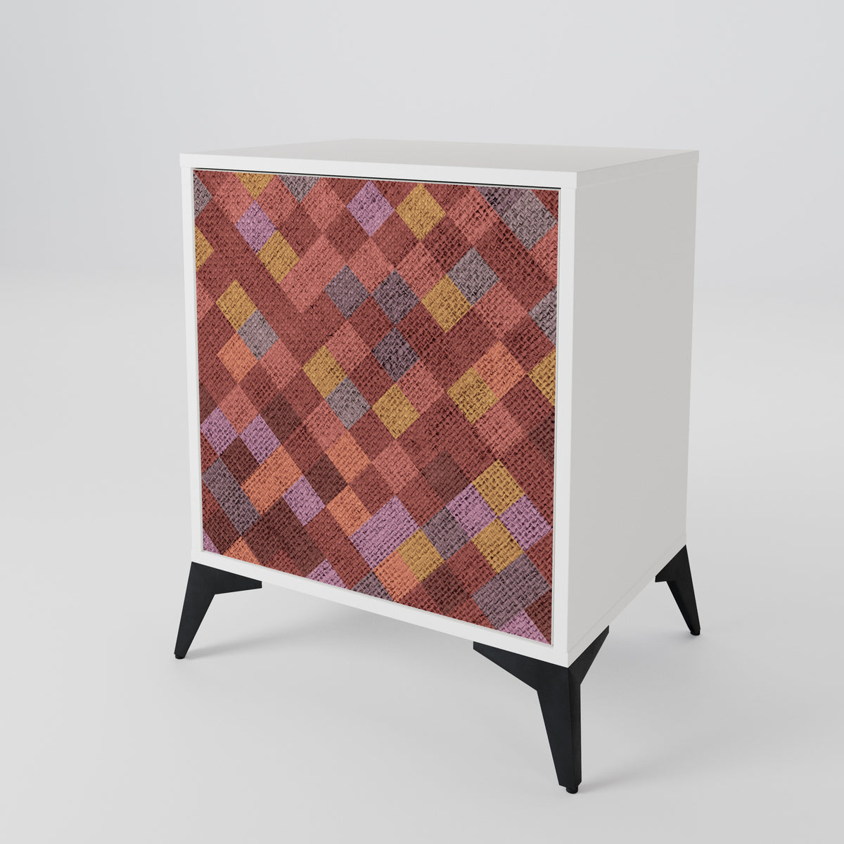PAINTED SQUARES 1-Door Sideboard