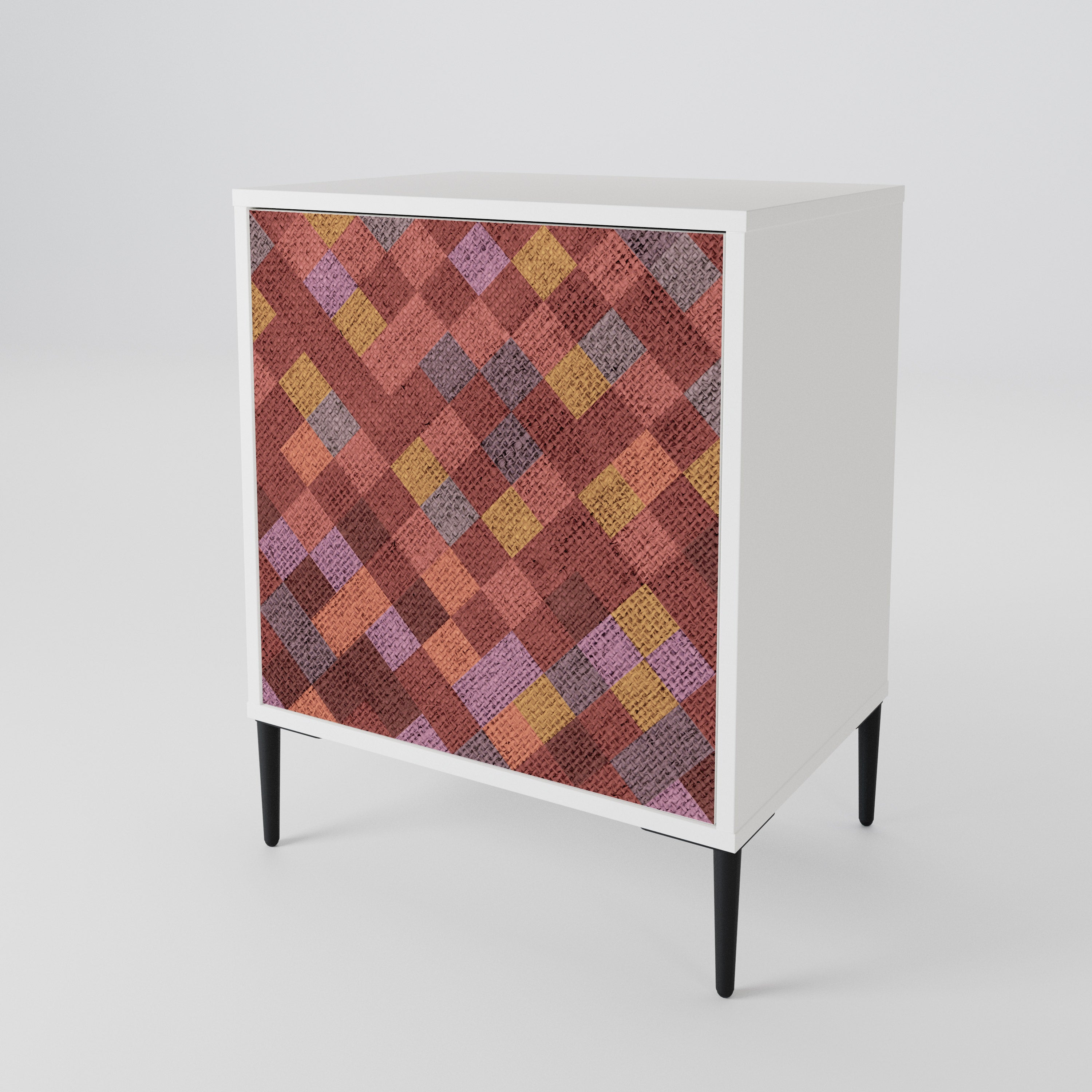 PAINTED SQUARES 1-Door Sideboard