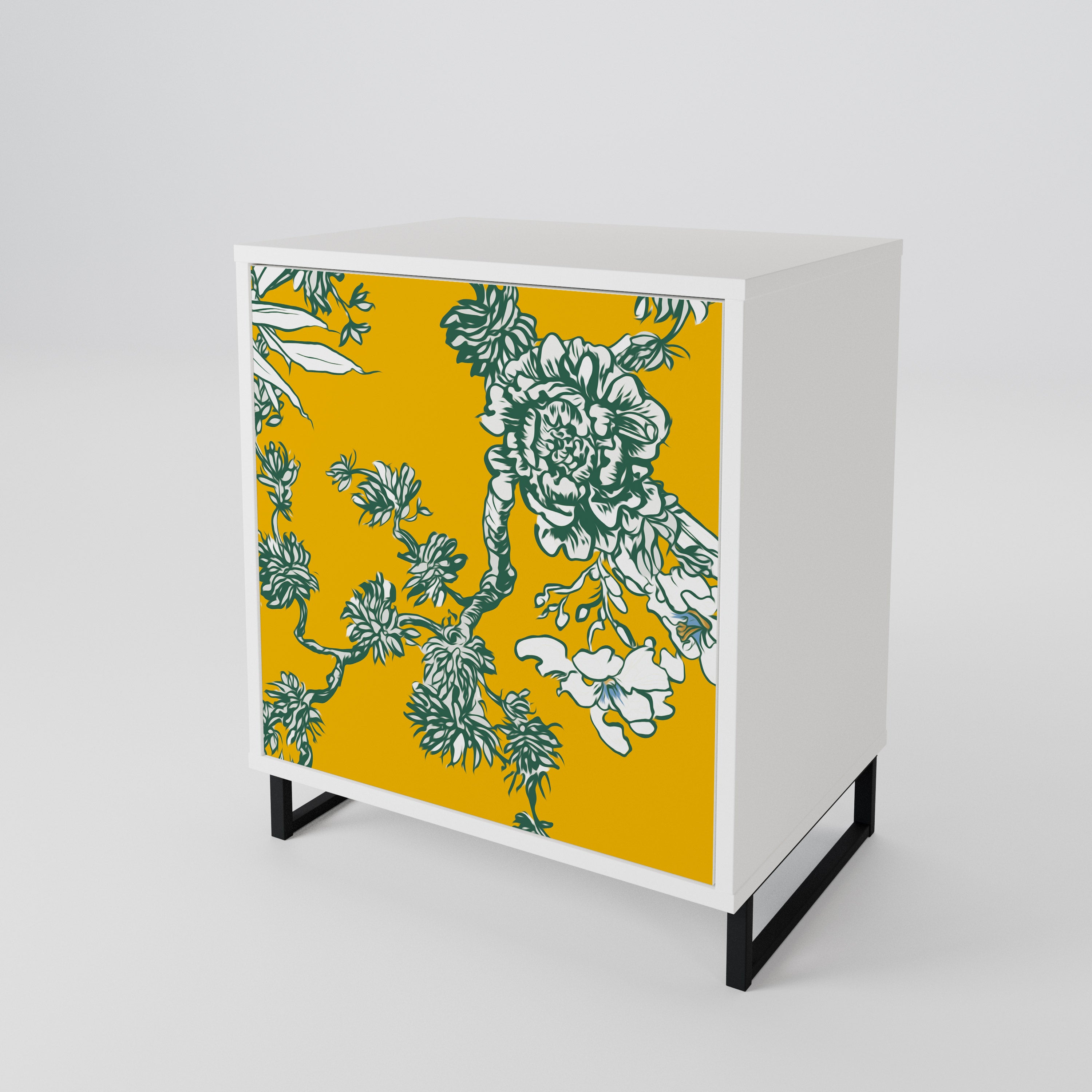 YELLOW CHINOISERIE 1-Door Sideboard