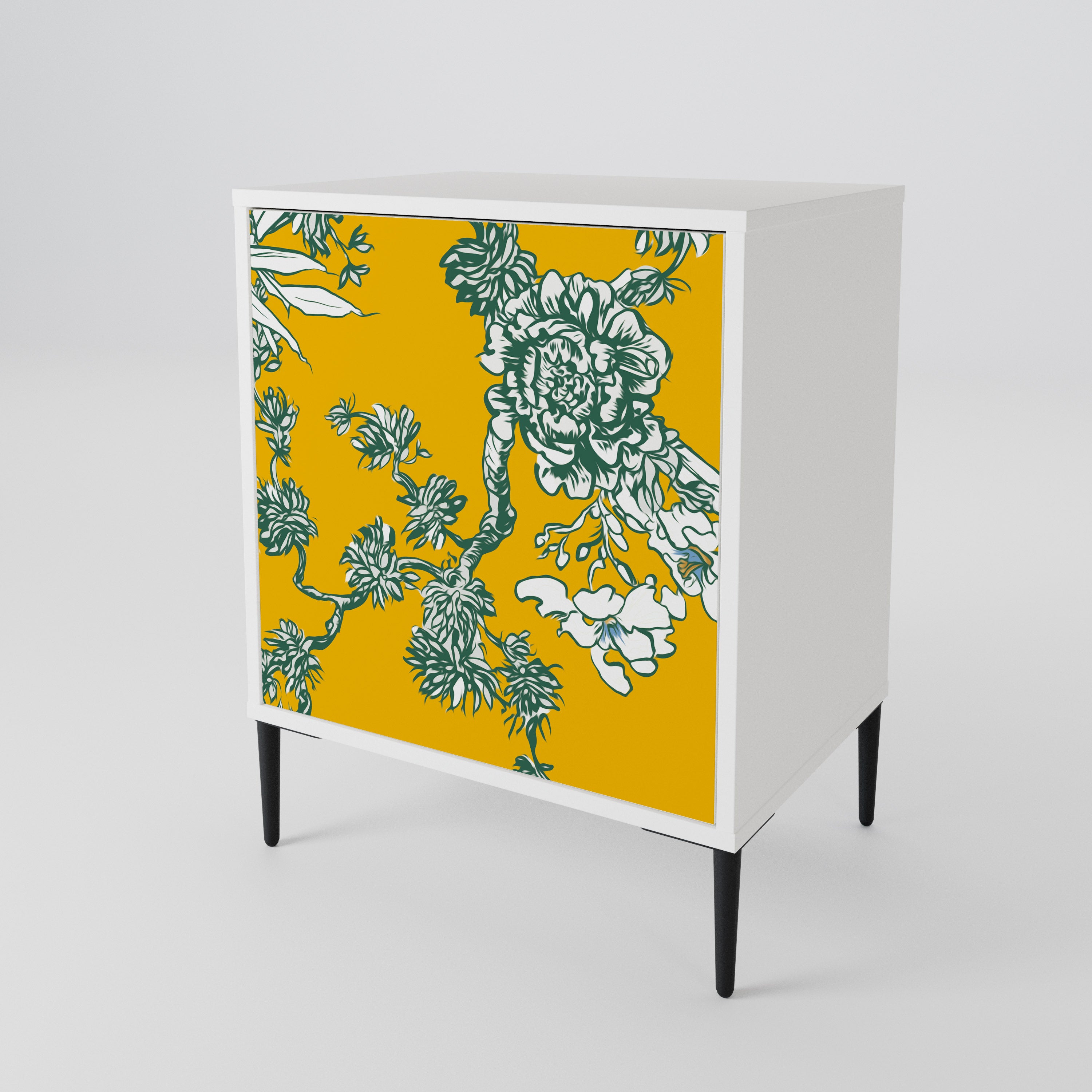 YELLOW CHINOISERIE 1-Door Sideboard