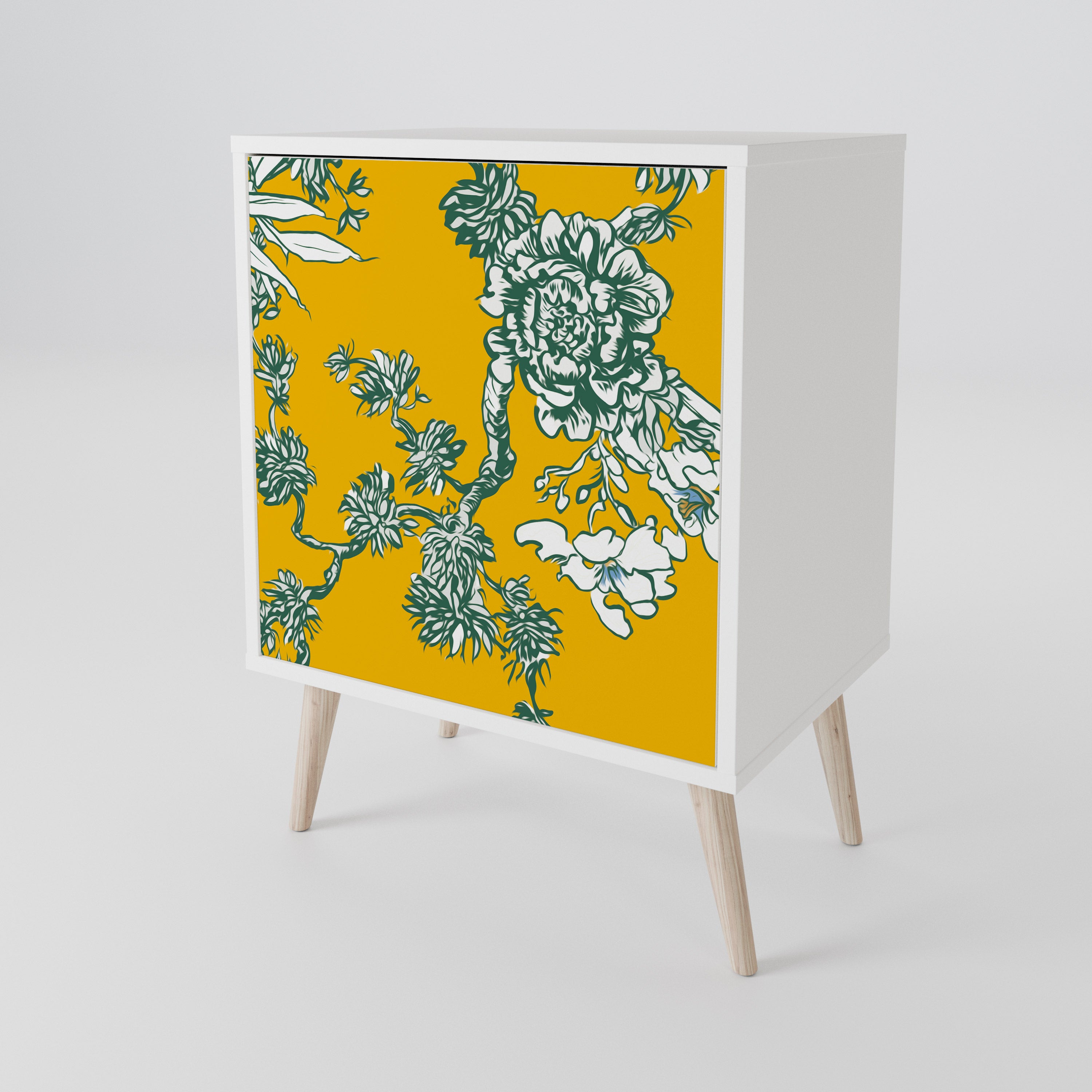 YELLOW CHINOISERIE 1-Door Sideboard