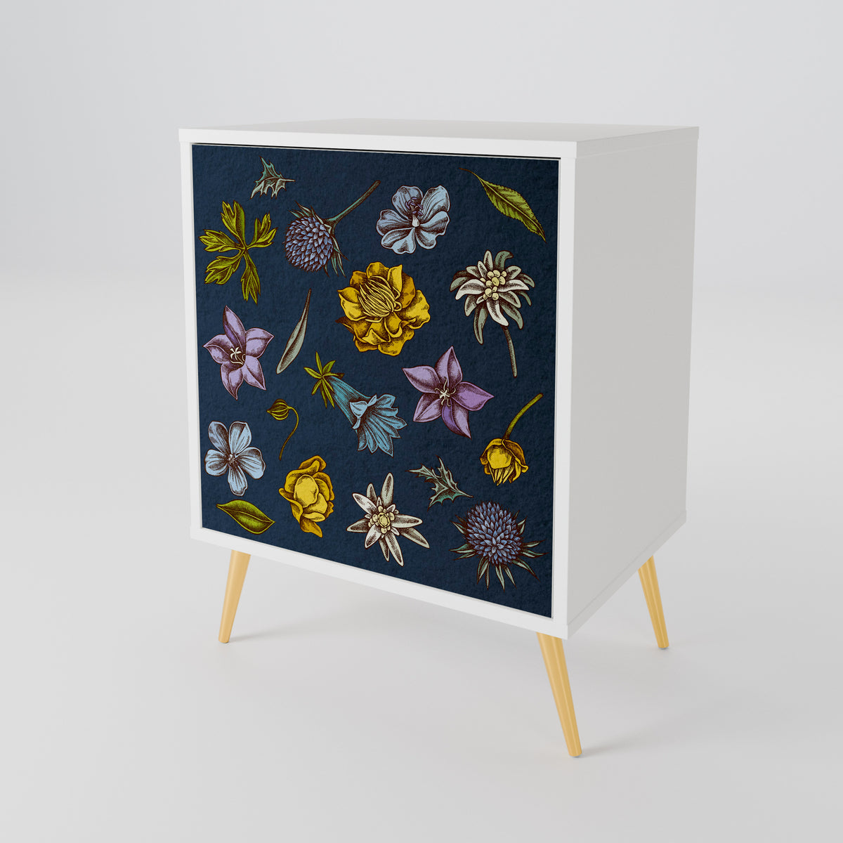FLOWERS ON NAVY BLUE 1-türiges Sideboard