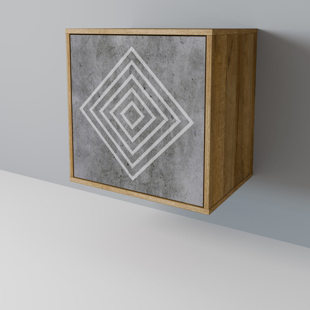 POLYGONAL ARTISTRY Sideboard mit 1 Tür in Eiche-Optik