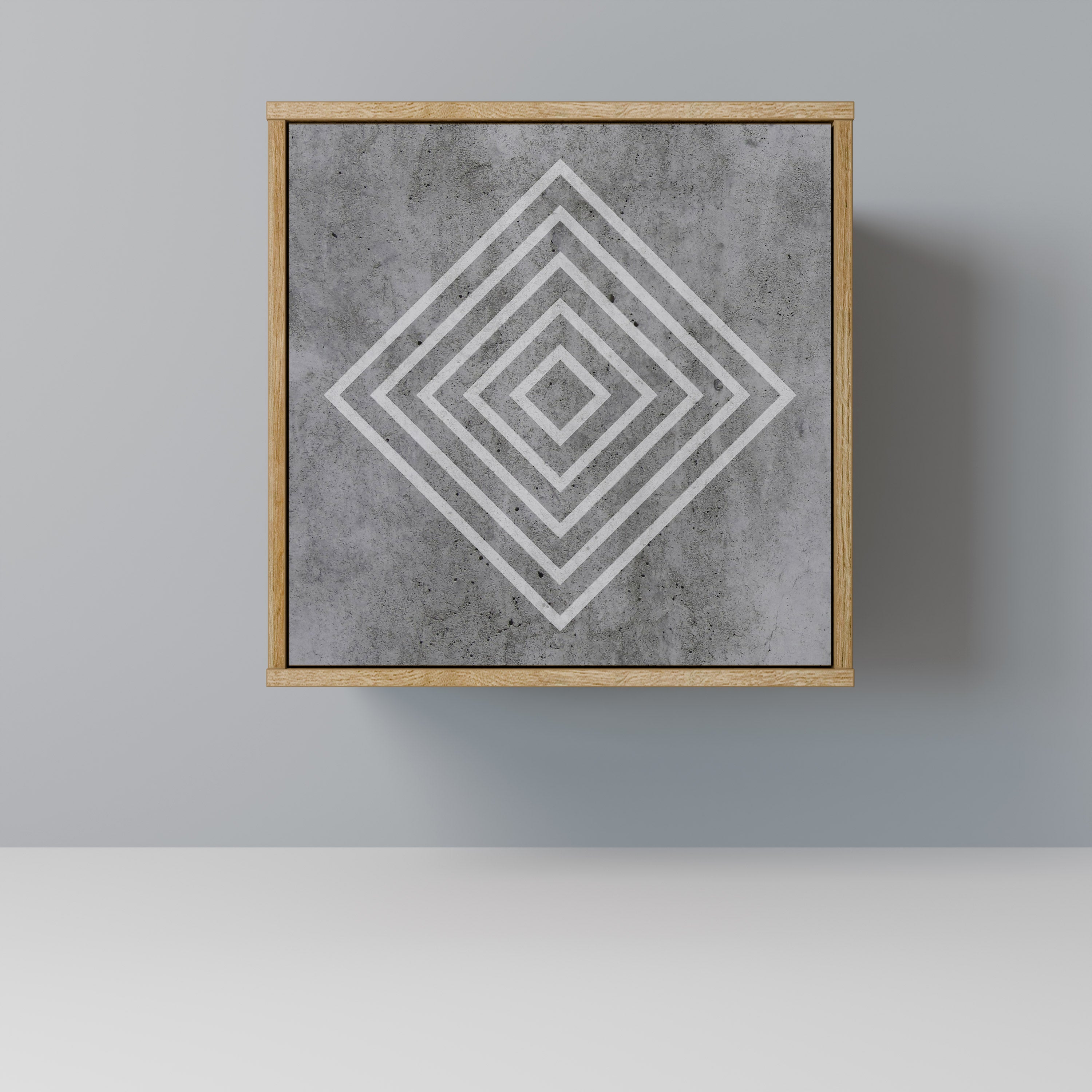 POLYGONAL ARTISTRY Sideboard mit 1 Tür in Eiche-Optik