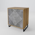POLYGONAL ARTISTRY Sideboard mit 1 Tür in Eiche-Optik