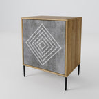 POLYGONAL ARTISTRY Sideboard mit 1 Tür in Eiche-Optik