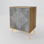 POLYGONAL ARTISTRY Sideboard mit 1 Tür in Eiche-Optik