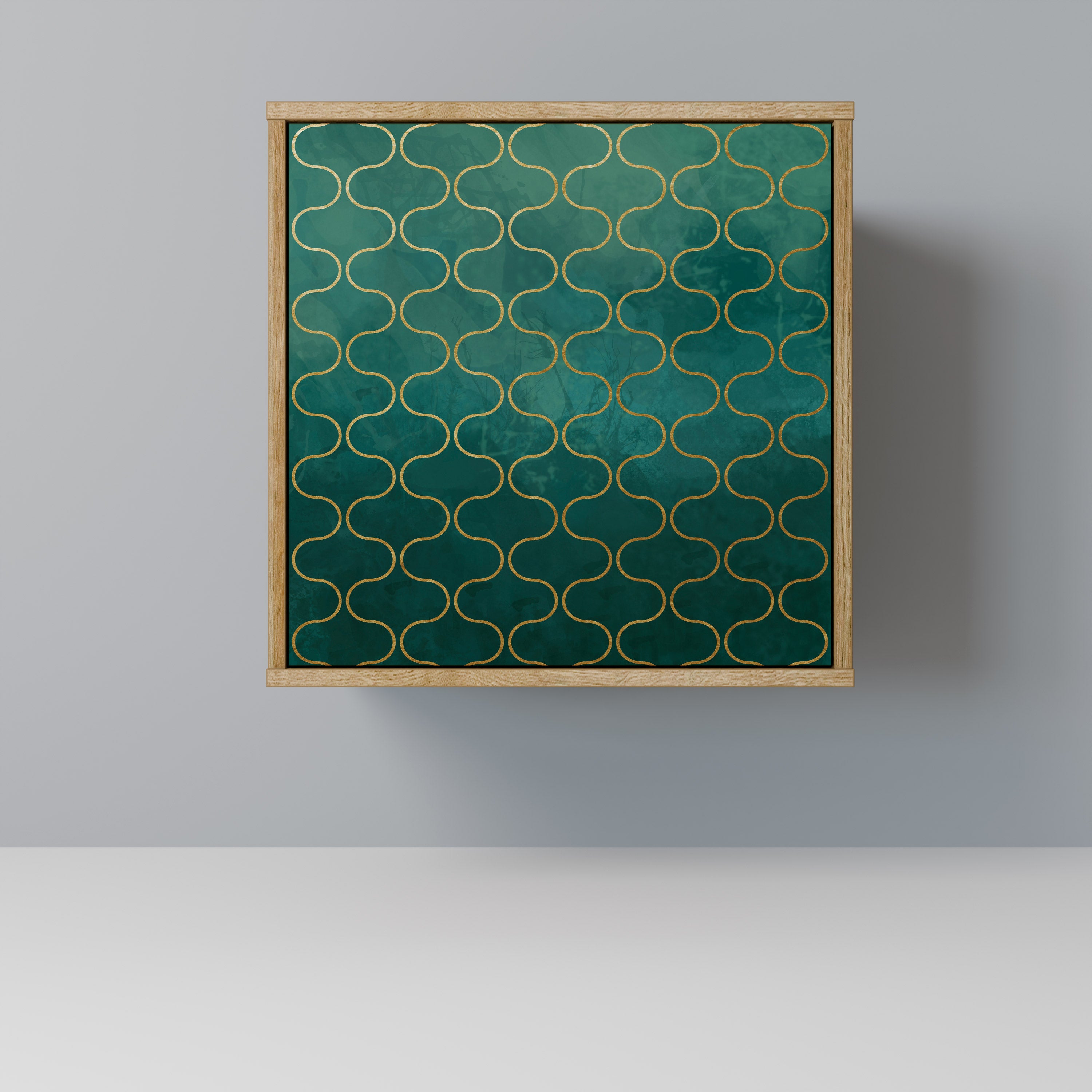 TESSELATED GREENERY Sideboard mit 1 Tür in Eiche-Optik