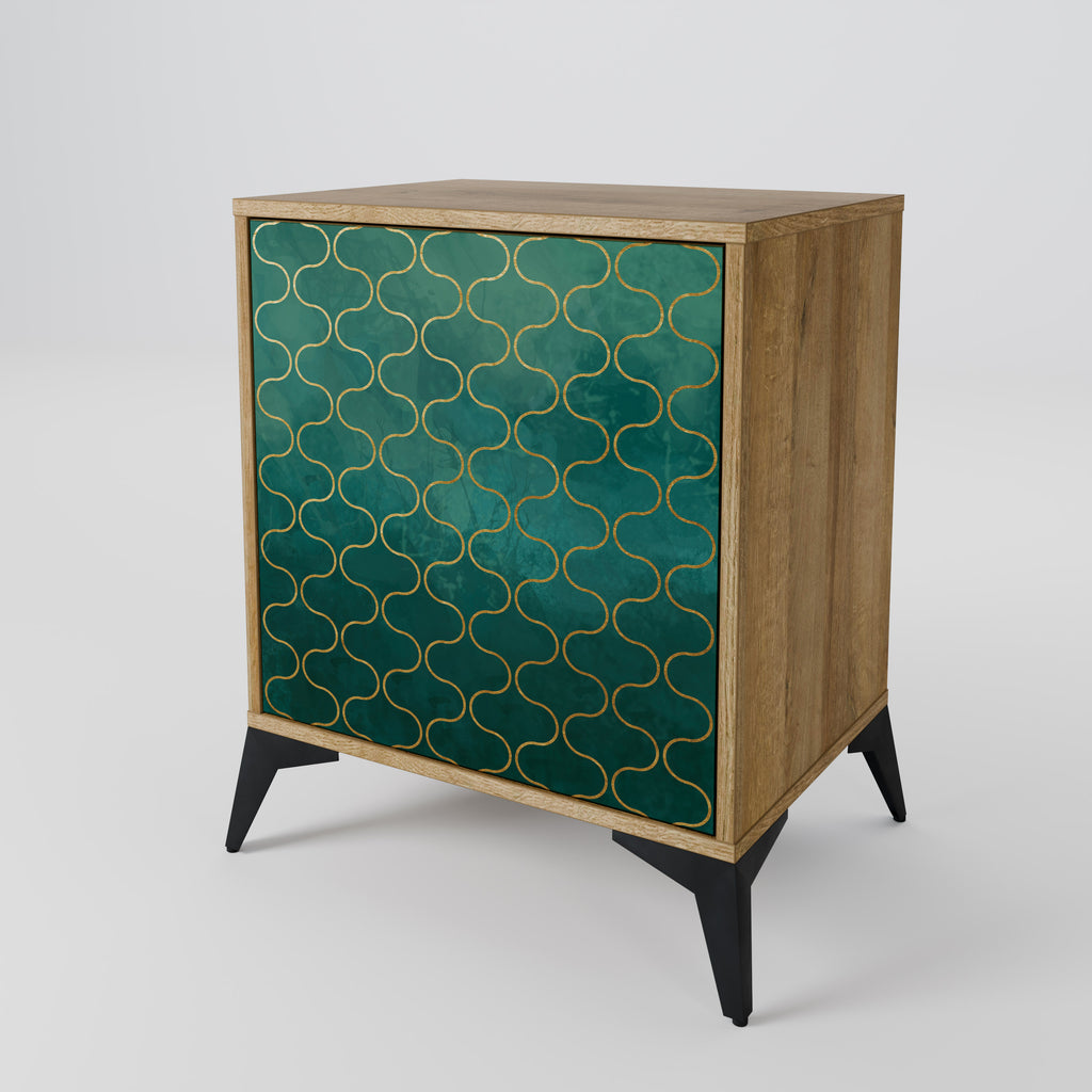 TESSELATED GREENERY Sideboard mit 1 Tür in Eiche-Optik