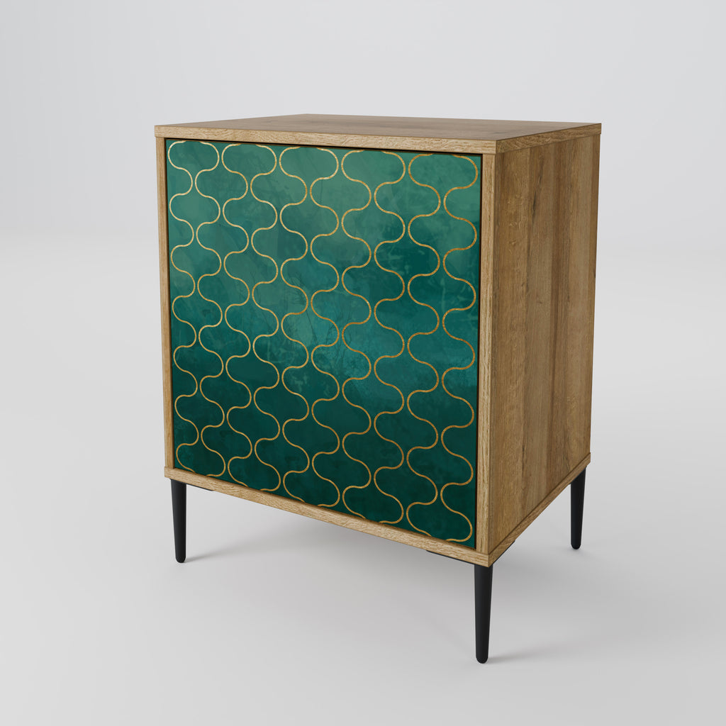 TESSELATED GREENERY Sideboard mit 1 Tür in Eiche-Optik