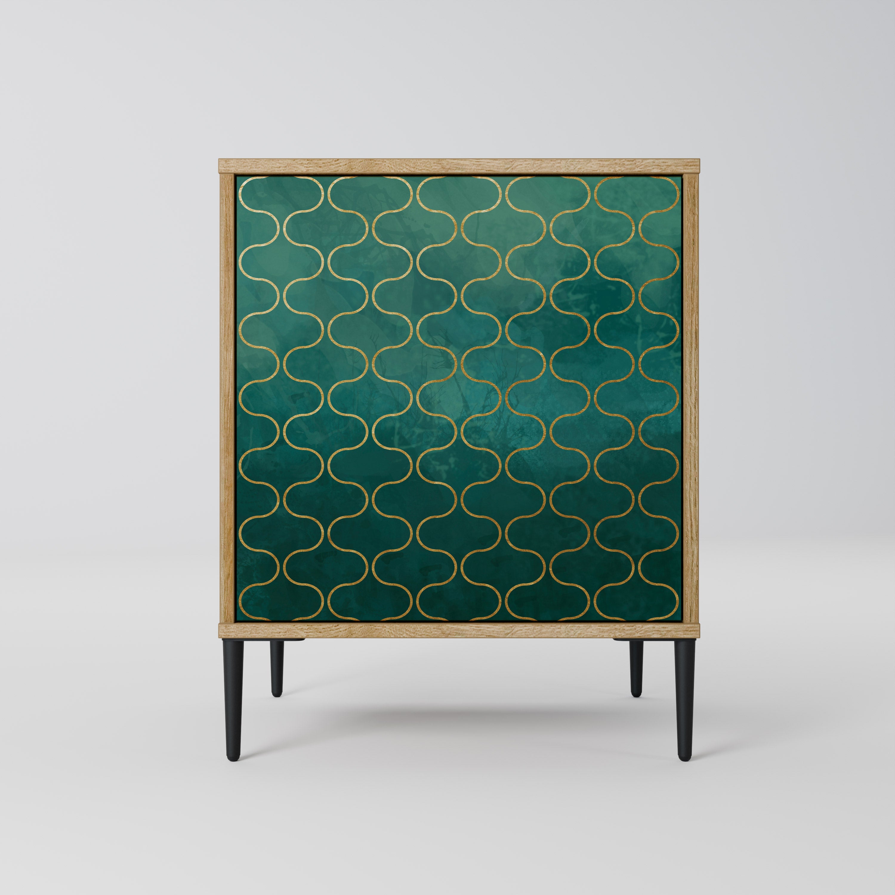 TESSELATED GREENERY Sideboard mit 1 Tür in Eiche-Optik