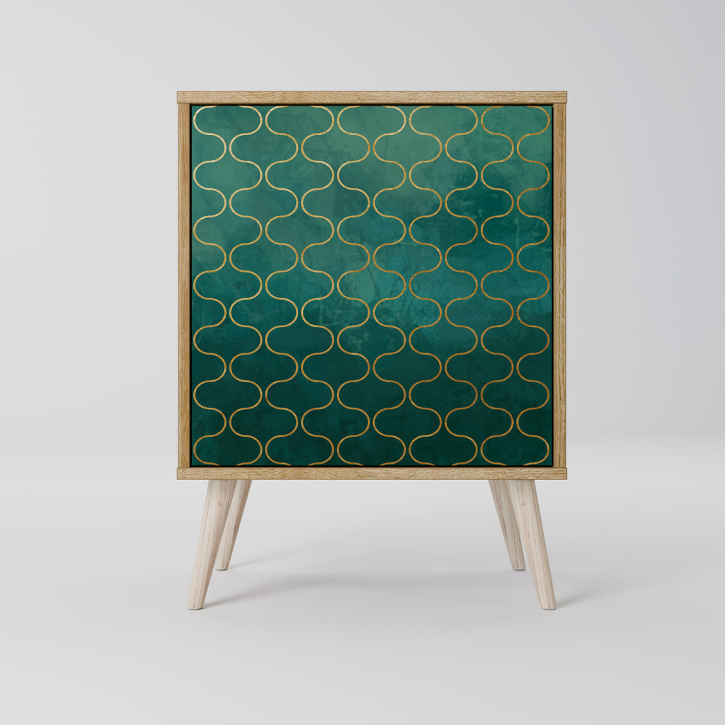 TESSELATED GREENERY Sideboard mit 1 Tür in Eiche-Optik