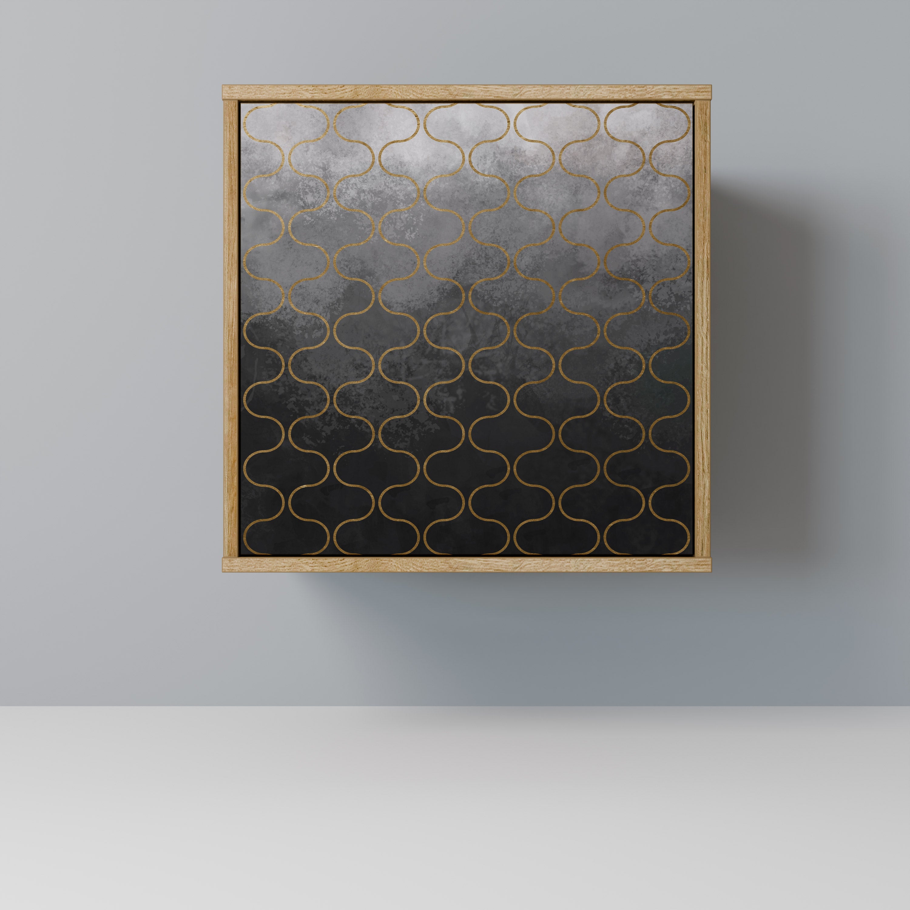 TESSELATED GRAYISH Sideboard mit 1 Tür in Eiche-Optik