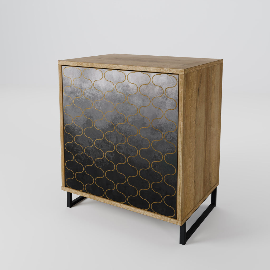 TESSELATED GRAYISH Sideboard mit 1 Tür in Eiche-Optik