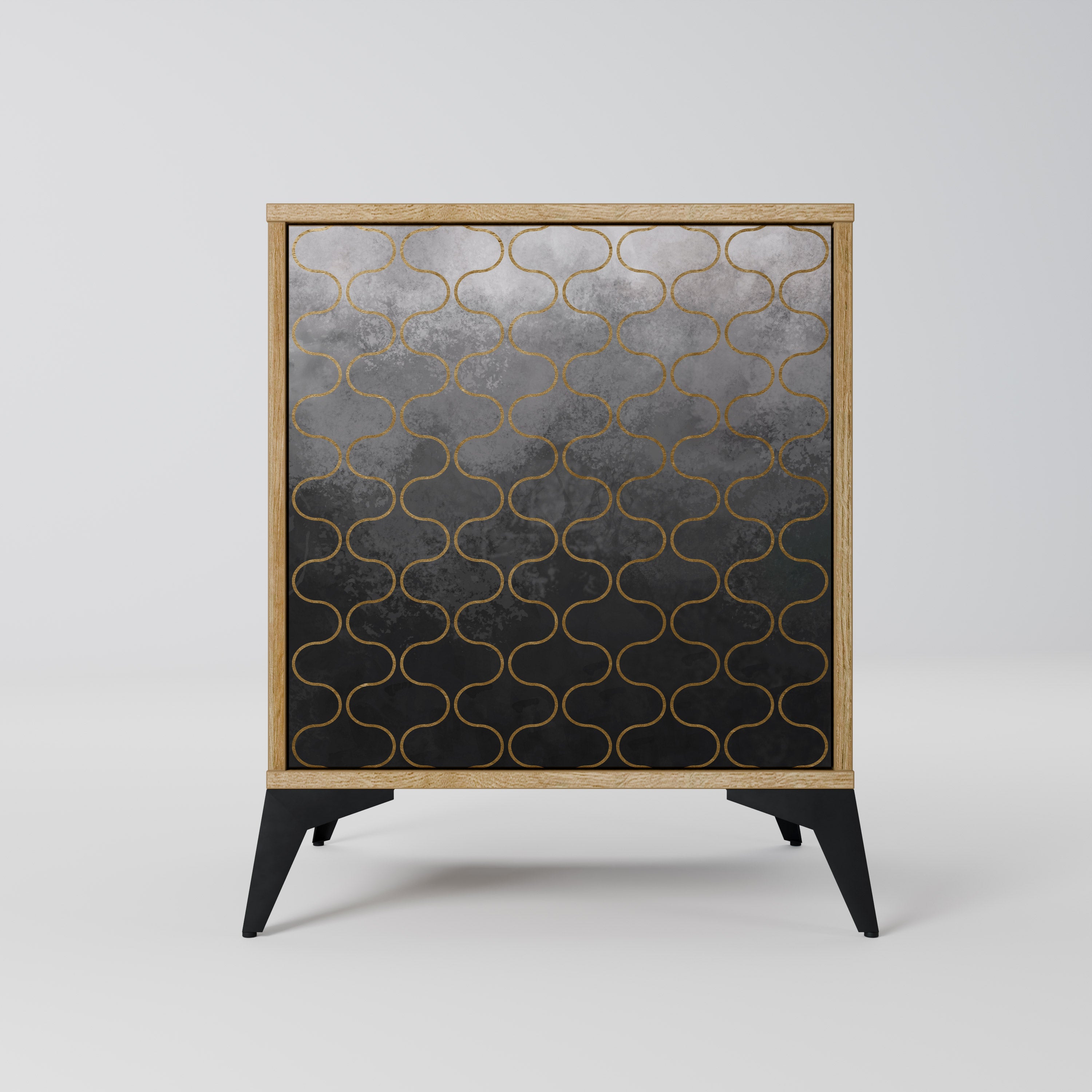 TESSELATED GRAYISH Sideboard mit 1 Tür in Eiche-Optik