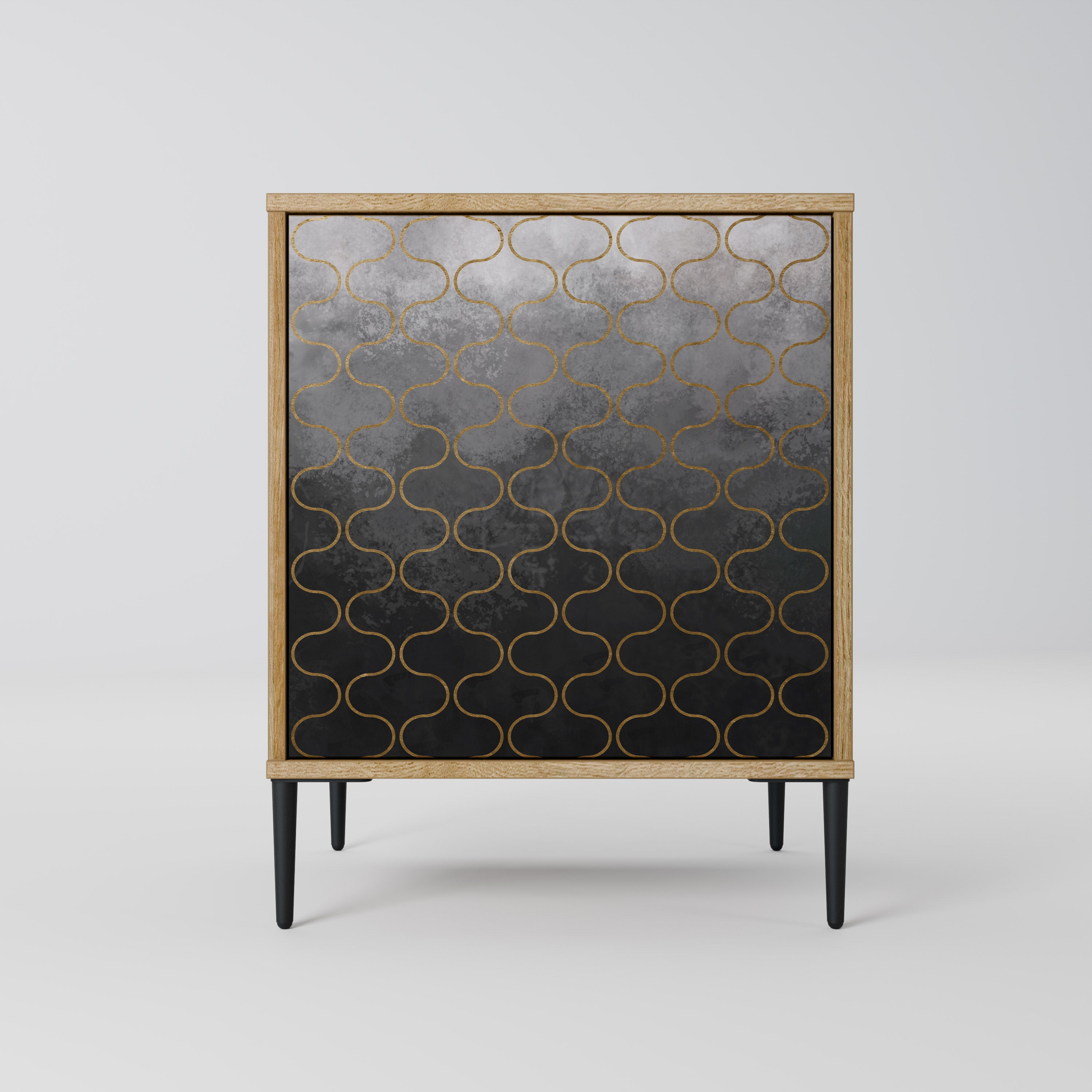 TESSELATED GRAYISH Sideboard mit 1 Tür in Eiche-Optik