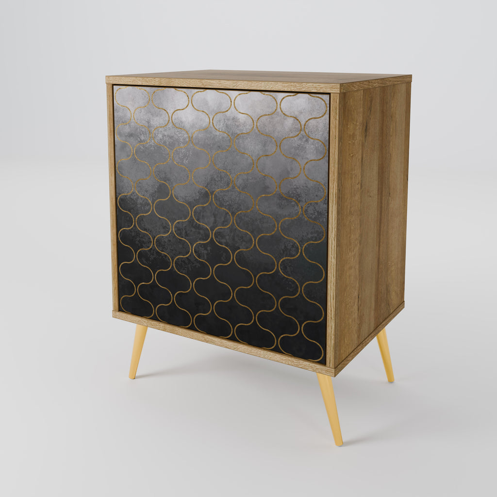 TESSELATED GRAYISH Sideboard mit 1 Tür in Eiche-Optik