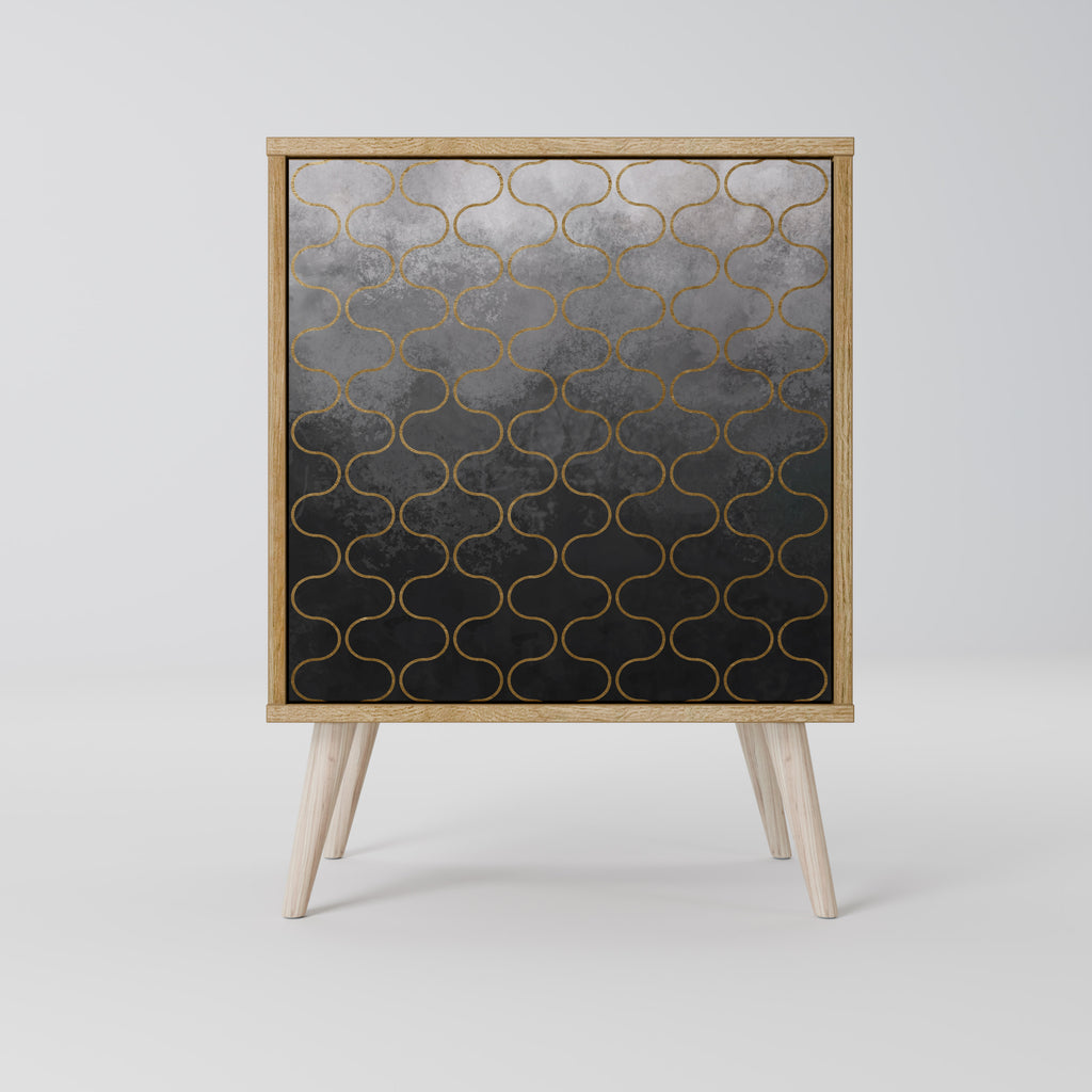 TESSELATED GRAYISH Sideboard mit 1 Tür in Eiche-Optik