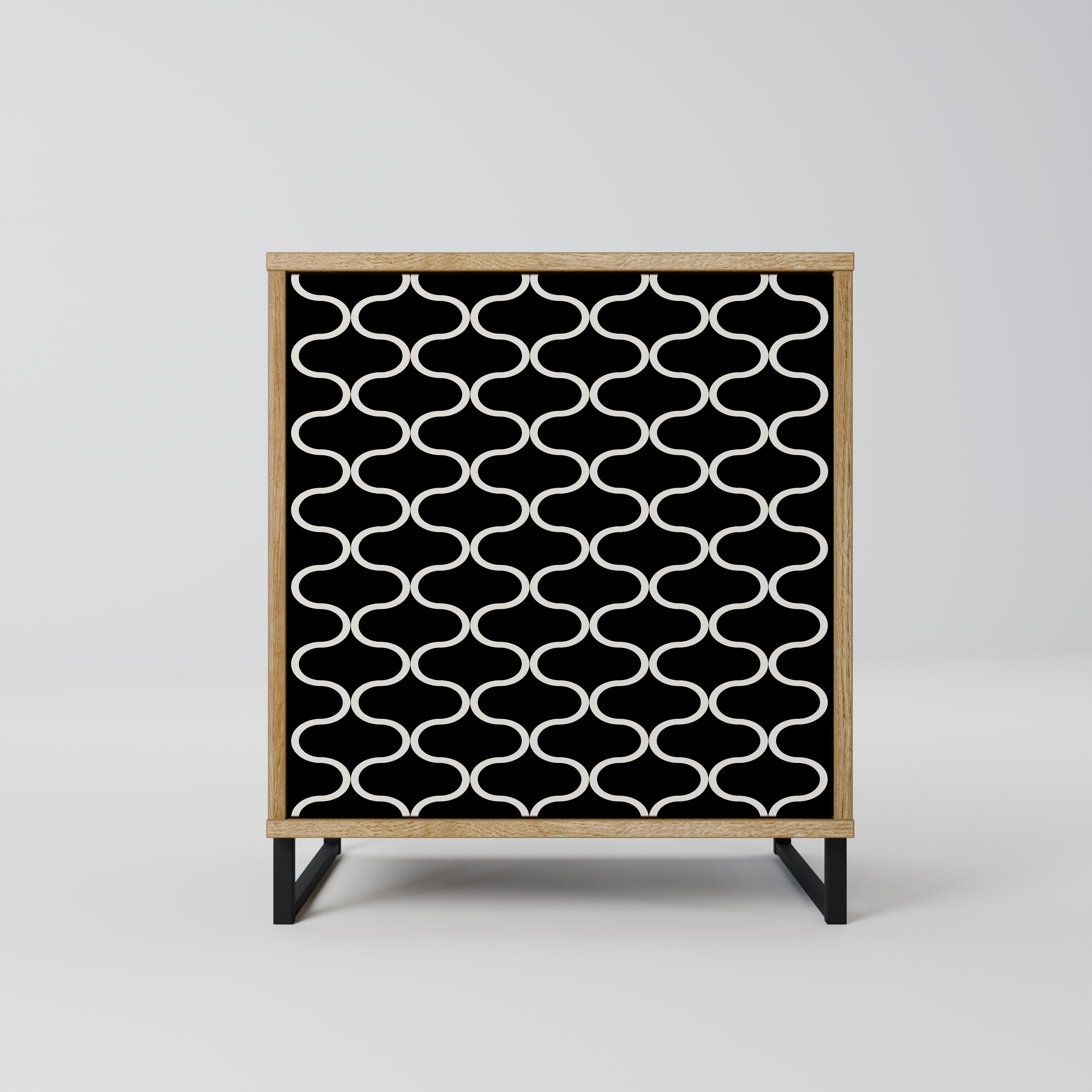 TESSELATED BLACKNESS Sideboard mit 1 Tür in Eiche-Optik
