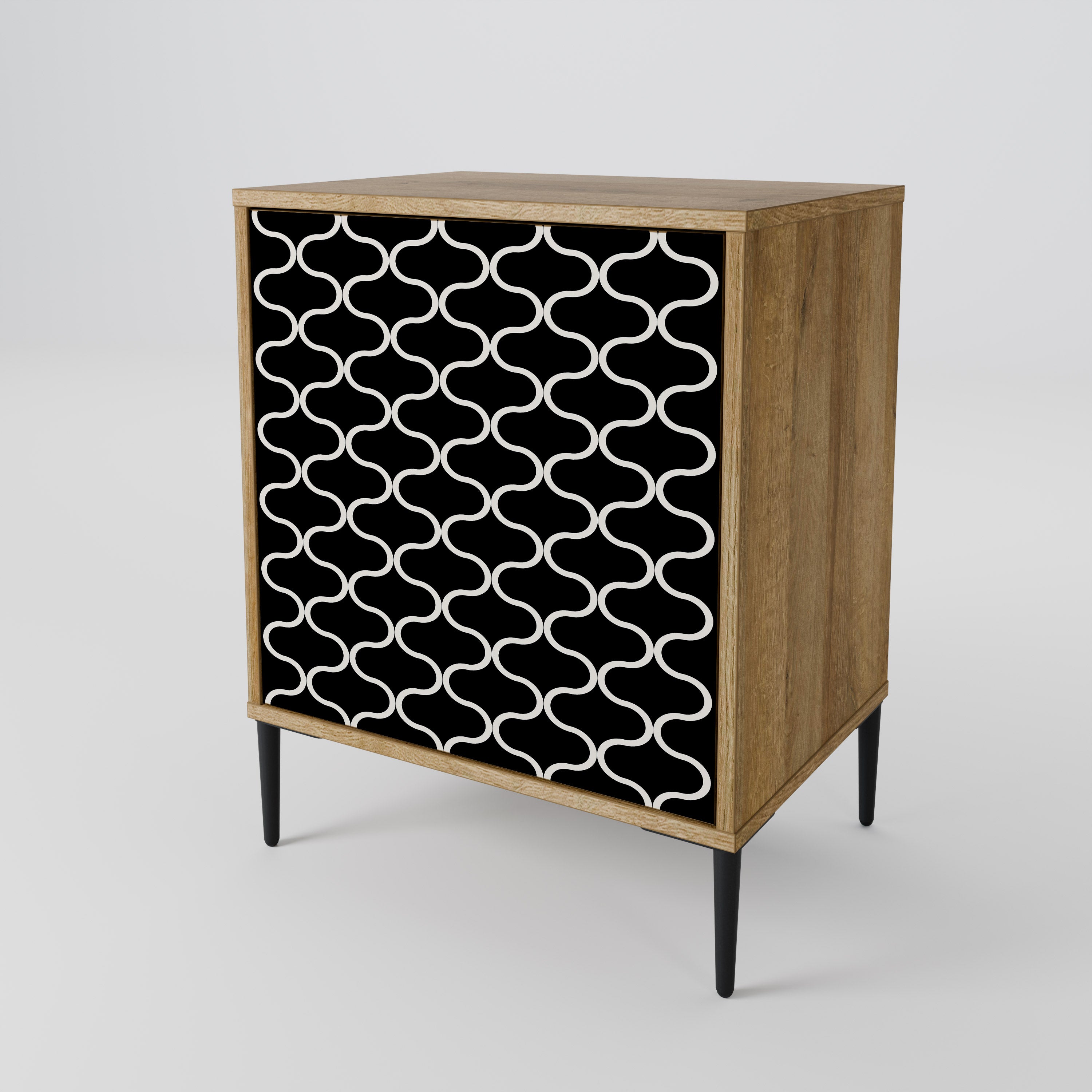 TESSELATED BLACKNESS Sideboard mit 1 Tür in Eiche-Optik