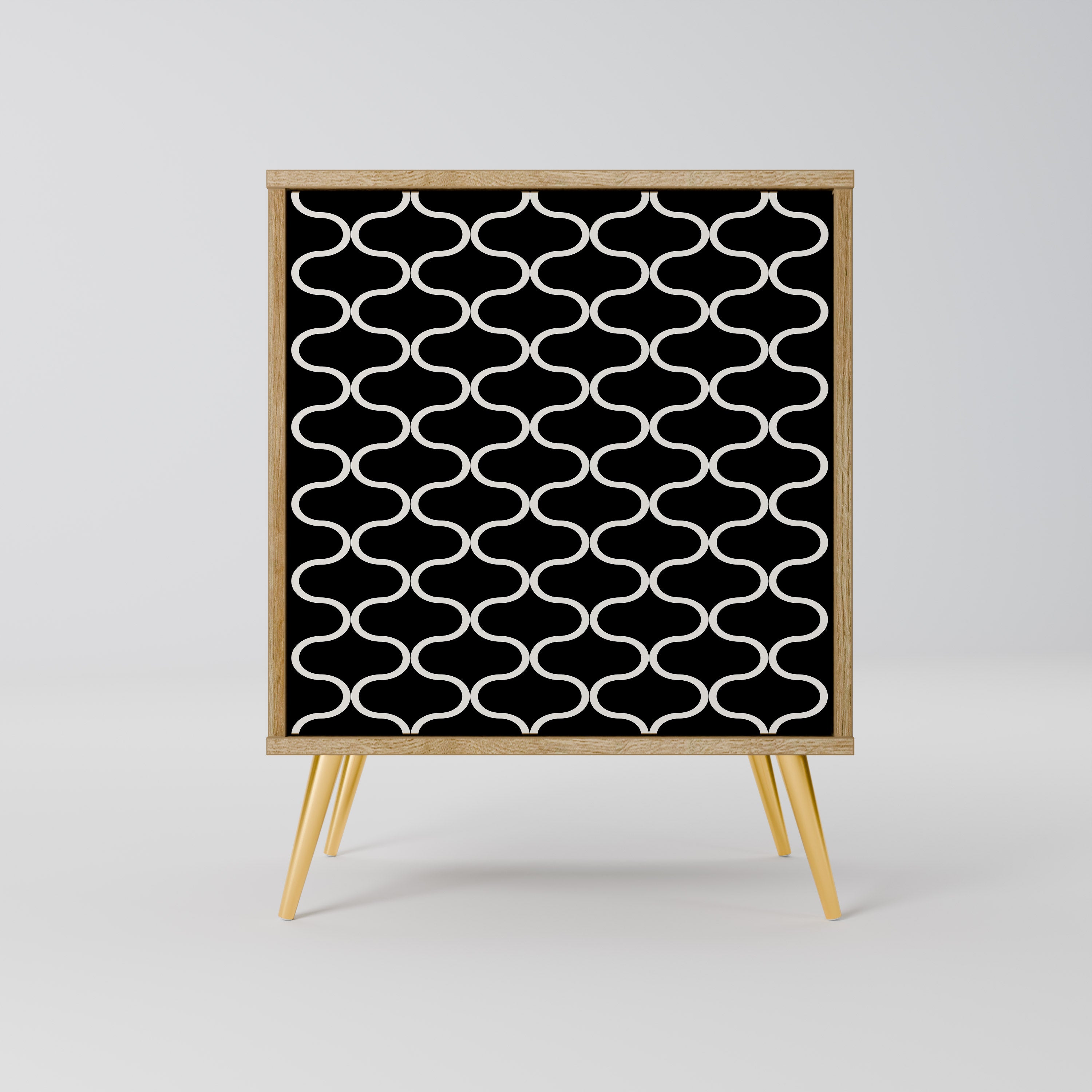 TESSELATED BLACKNESS Sideboard mit 1 Tür in Eiche-Optik
