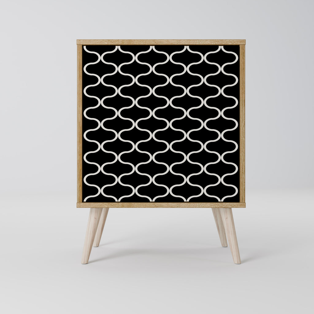 TESSELATED BLACKNESS Sideboard mit 1 Tür in Eiche-Optik