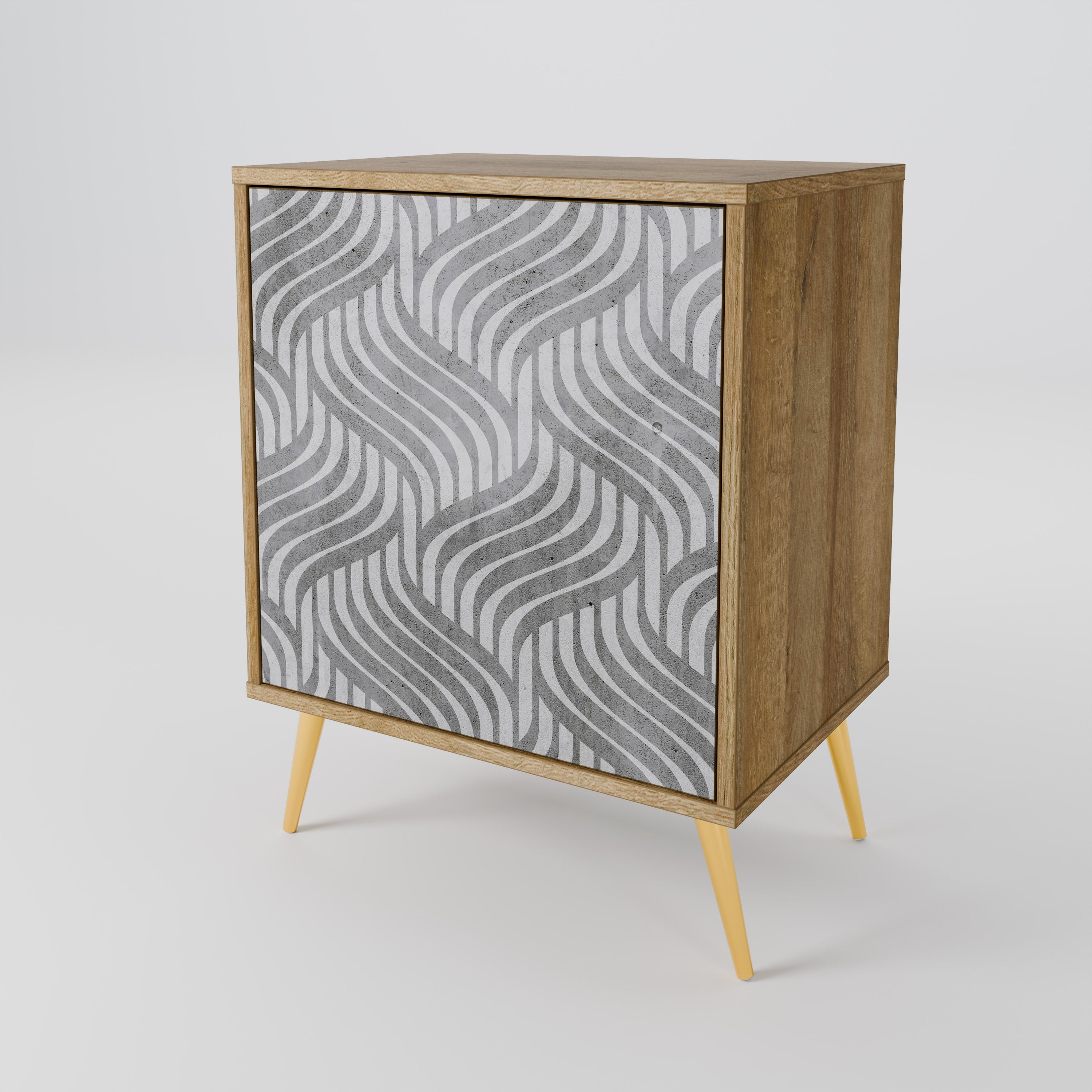 CONCRETE MOVEMENT Sideboard mit 1 Tür in Eiche-Optik