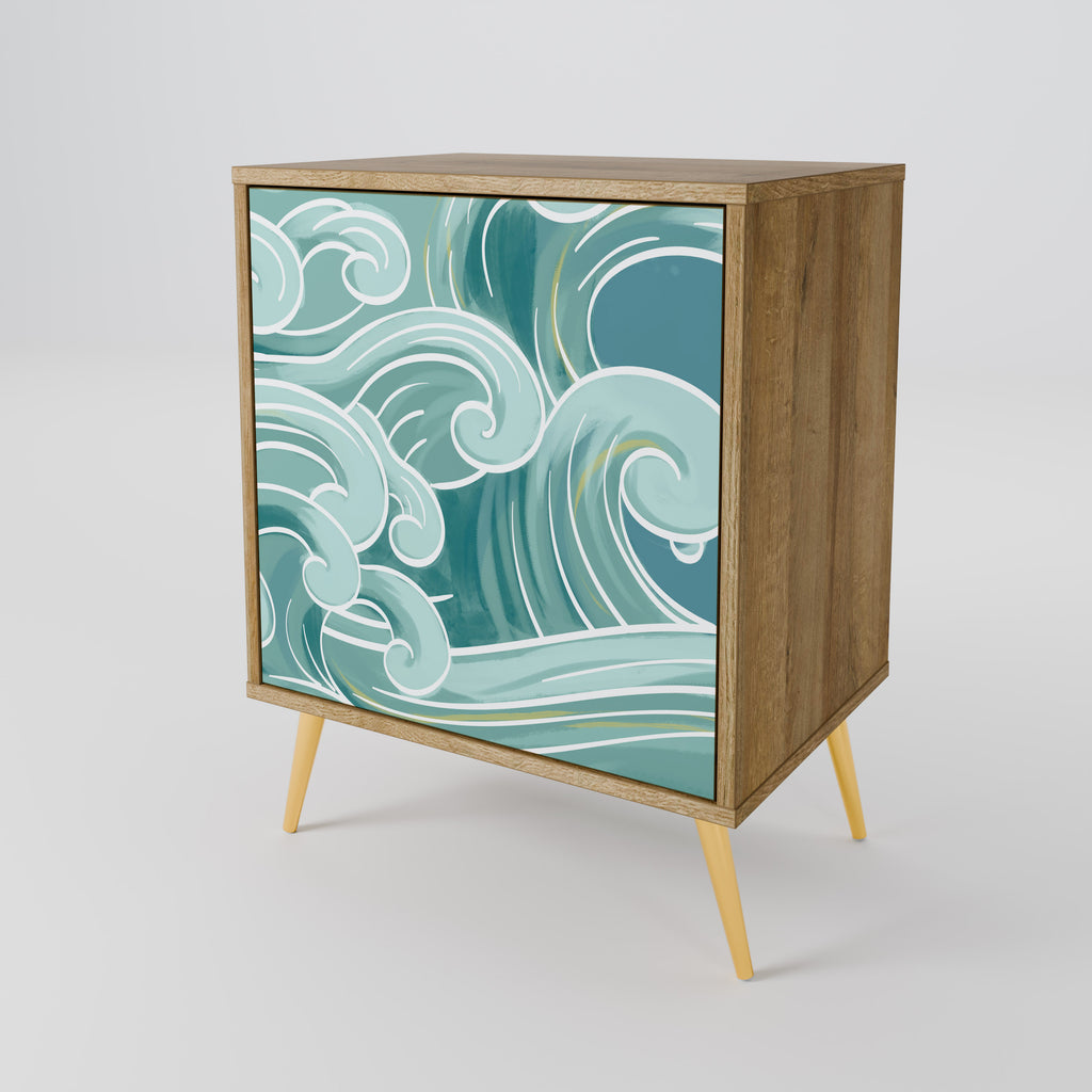 ASIAN SWAY 1-Door Sideboard in Oak Effect