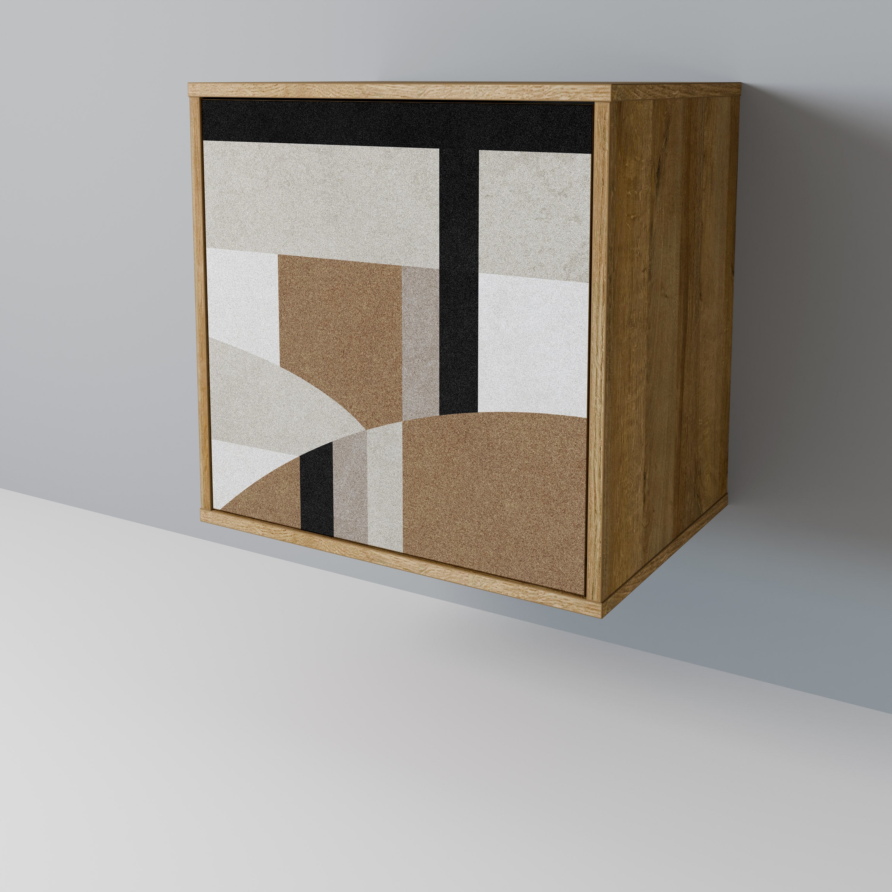 DELICATE MEMENTO 1-Door Sideboard in Oak Effect