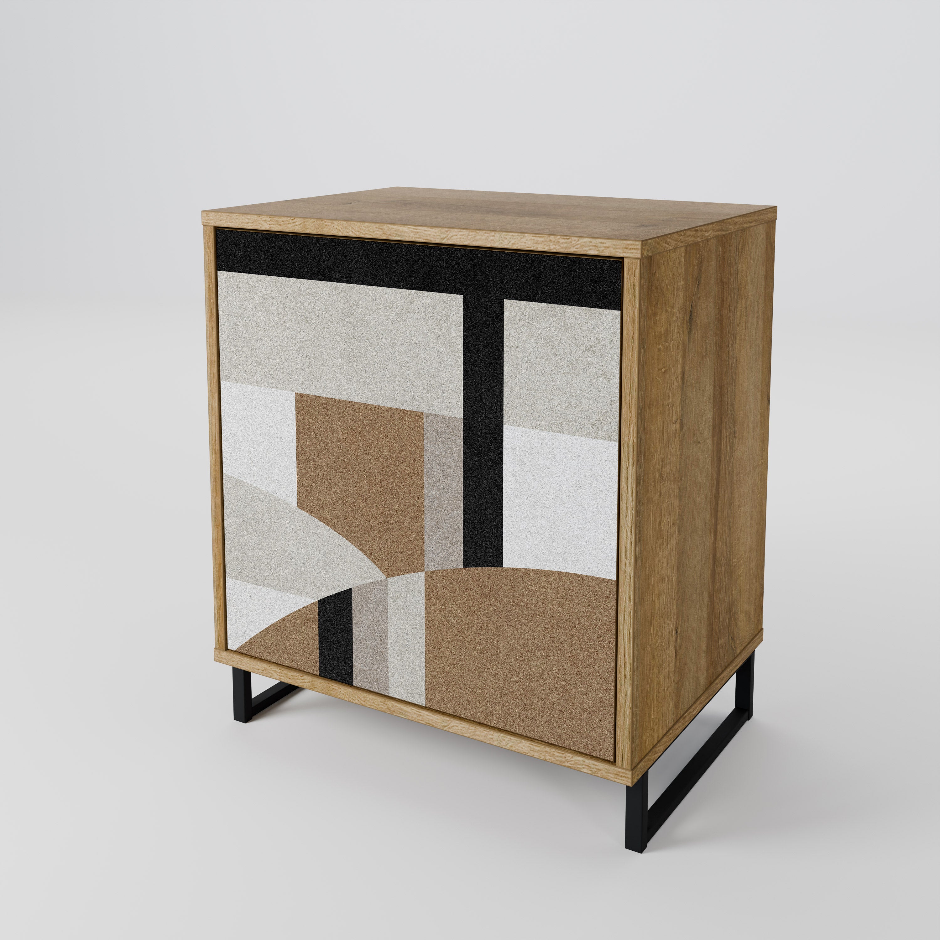 DELICATE MEMENTO 1-Door Sideboard in Oak Effect