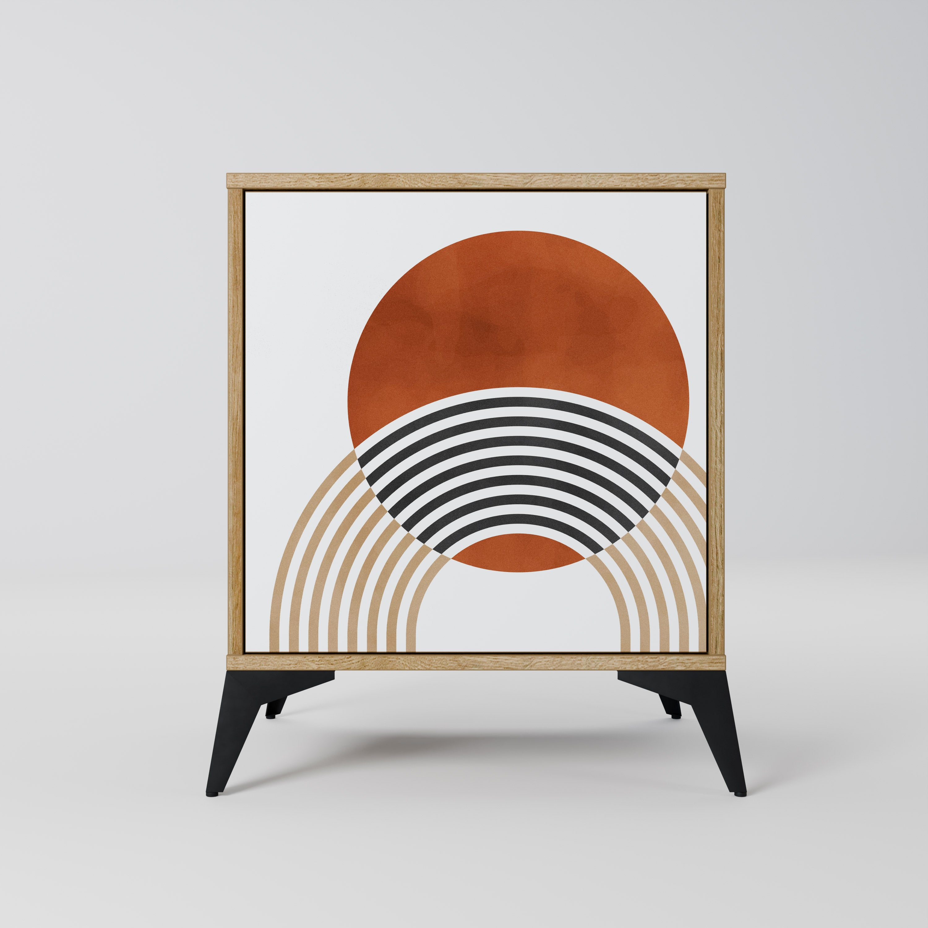 CIRCLE RHYTM Sideboard mit 1 Tür in Eiche-Optik