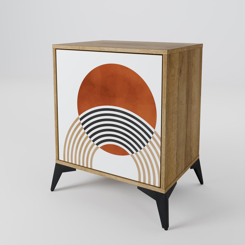 CIRCLE RHYTM Sideboard mit 1 Tür in Eiche-Optik