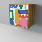 GEOMETRIC GLIMMER Sideboard mit 1 Tür in Eiche-Optik