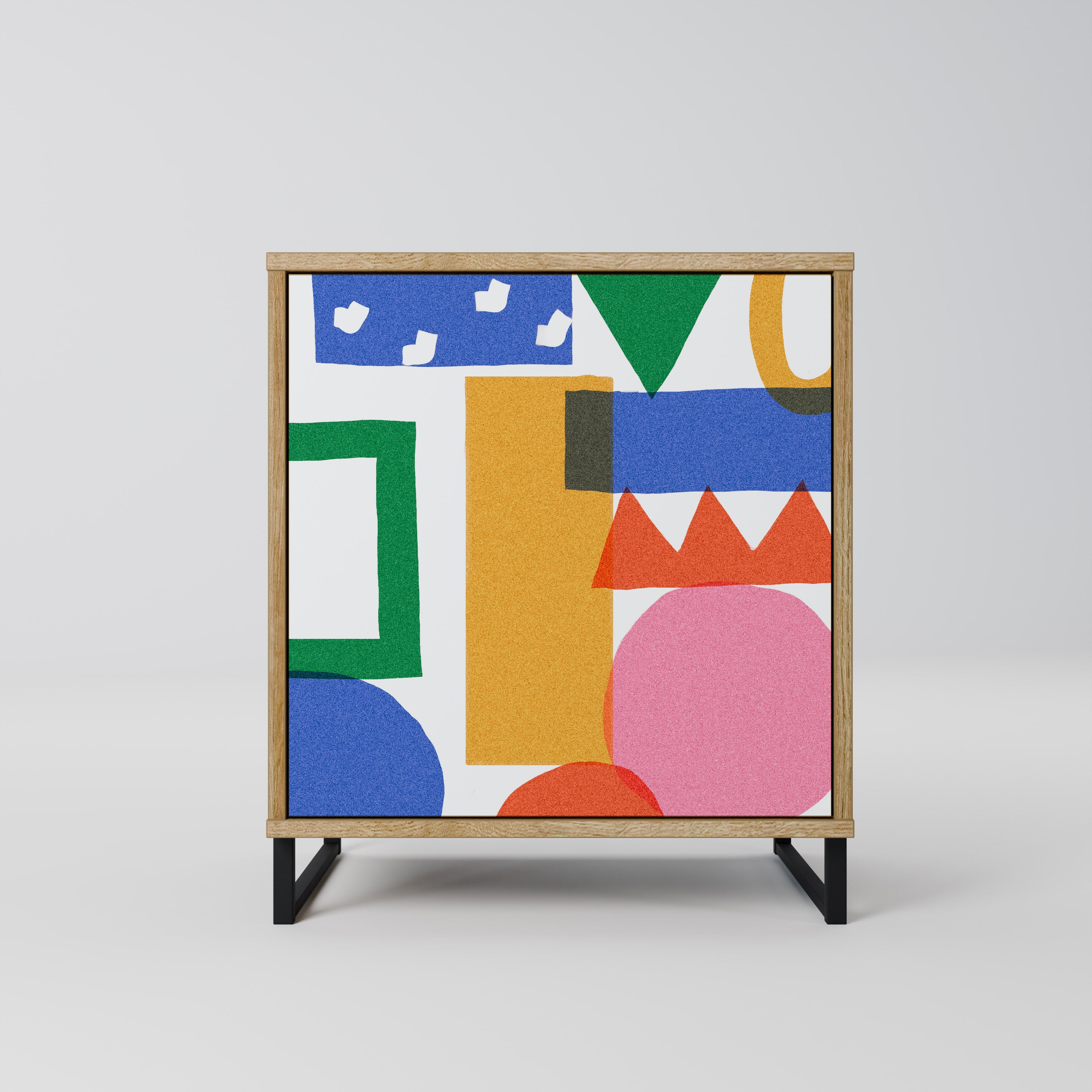 GEOMETRIC GLIMMER Sideboard mit 1 Tür in Eiche-Optik