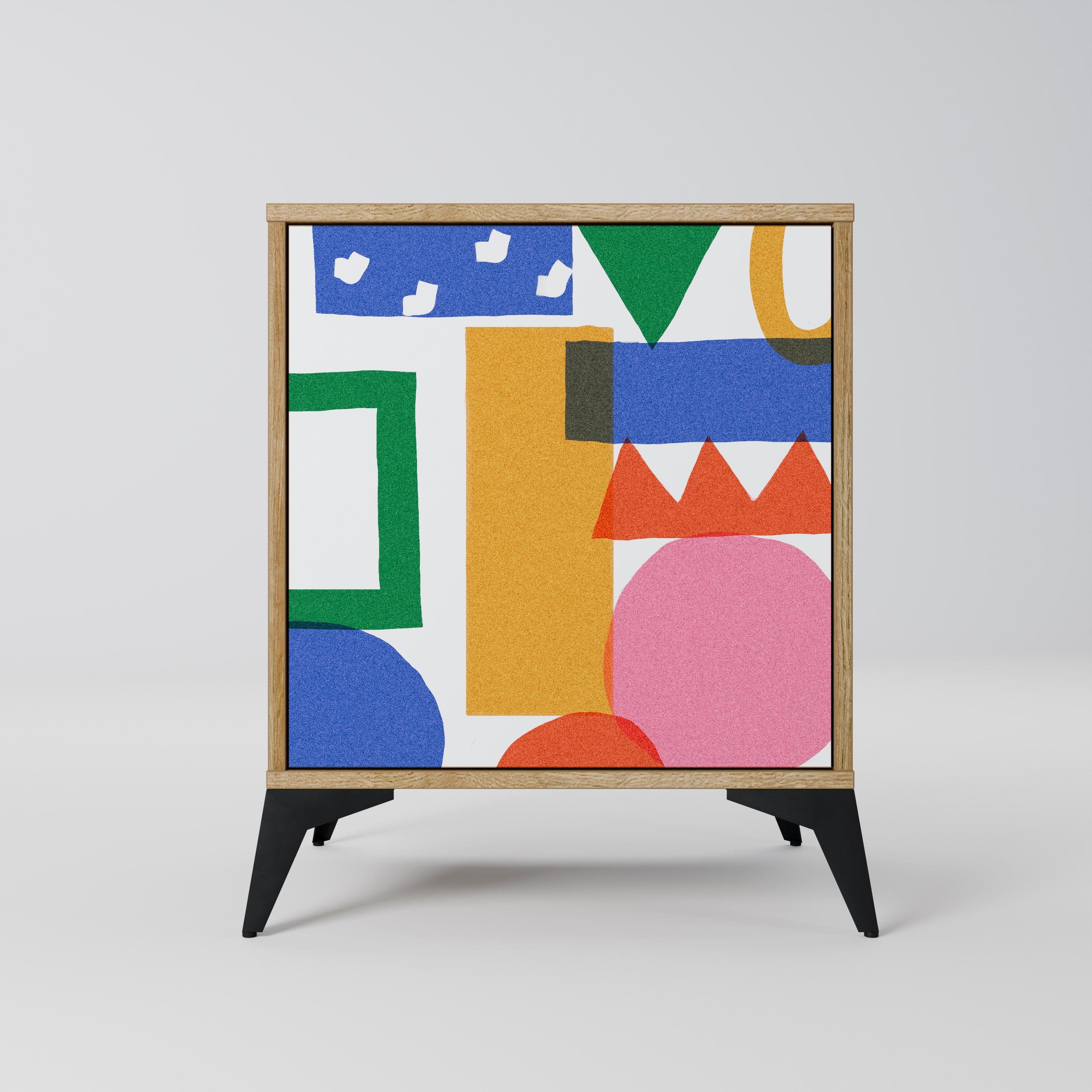 GEOMETRIC GLIMMER Sideboard mit 1 Tür in Eiche-Optik