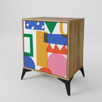 GEOMETRIC GLIMMER Sideboard mit 1 Tür in Eiche-Optik