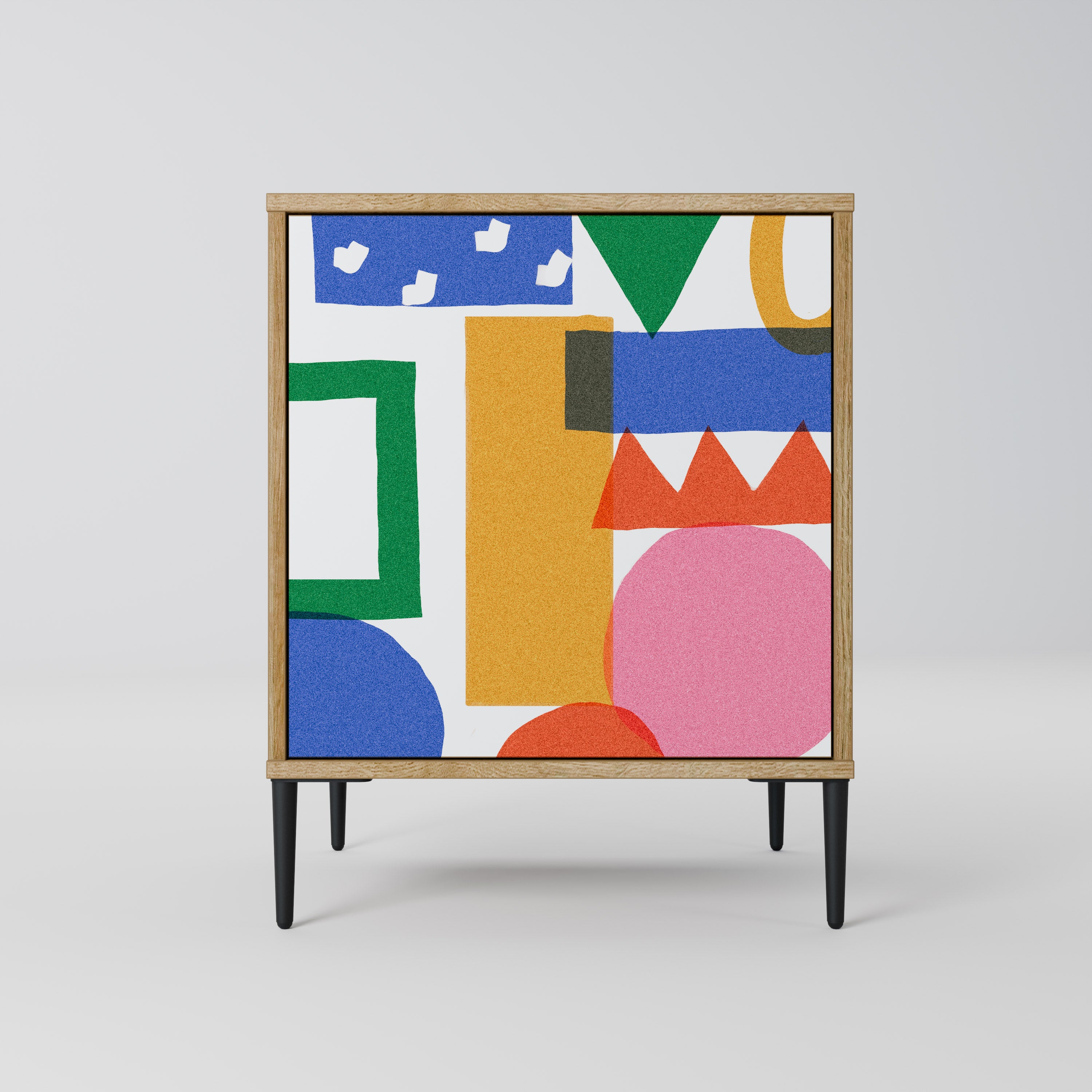 GEOMETRIC GLIMMER Sideboard mit 1 Tür in Eiche-Optik