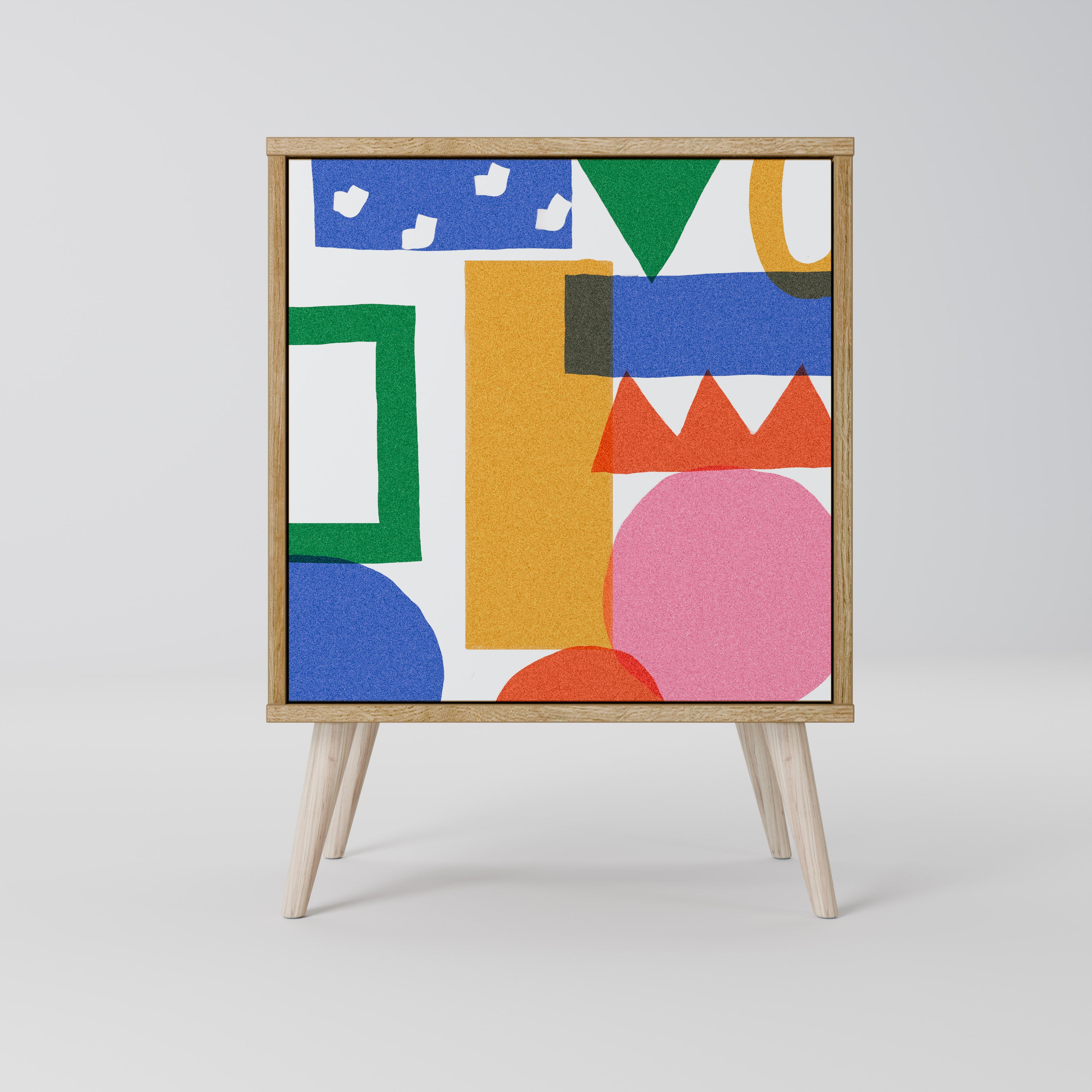 GEOMETRIC GLIMMER Sideboard mit 1 Tür in Eiche-Optik