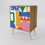 GEOMETRIC GLIMMER Sideboard mit 1 Tür in Eiche-Optik